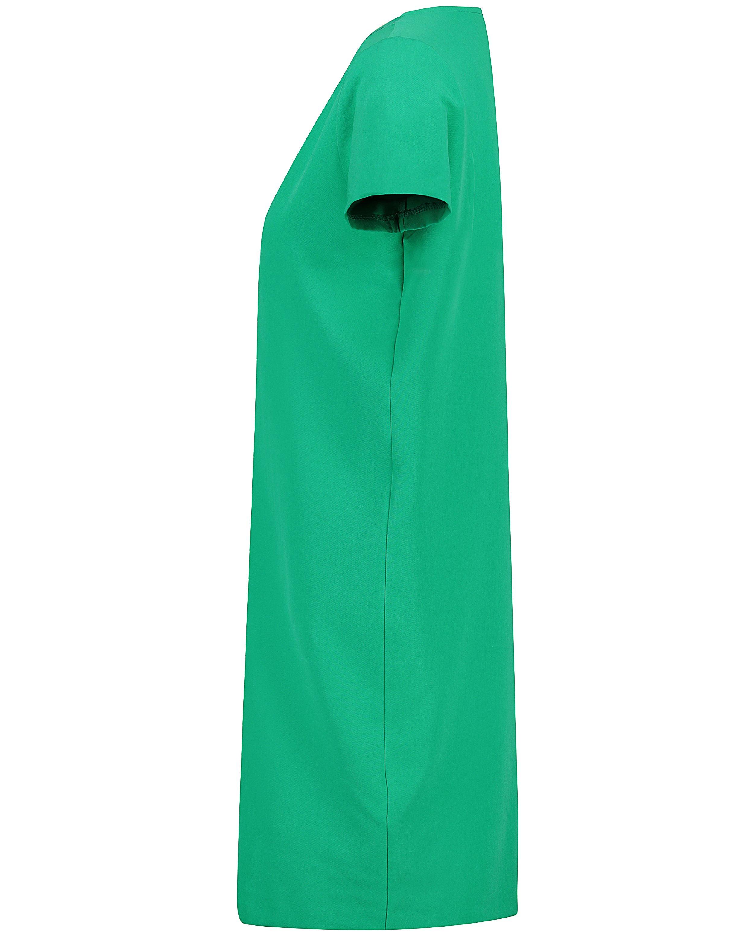 Kleedjes - Groen kleedje met constrasterende V-hals 