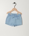 Blauwe short met strikje - met paperbag waist - JBC