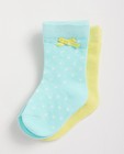 Set van 2 paar sokken  - In groen en geel - Newborn 50-68