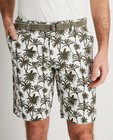 Shorten - Witte short met kaki palmboomprint