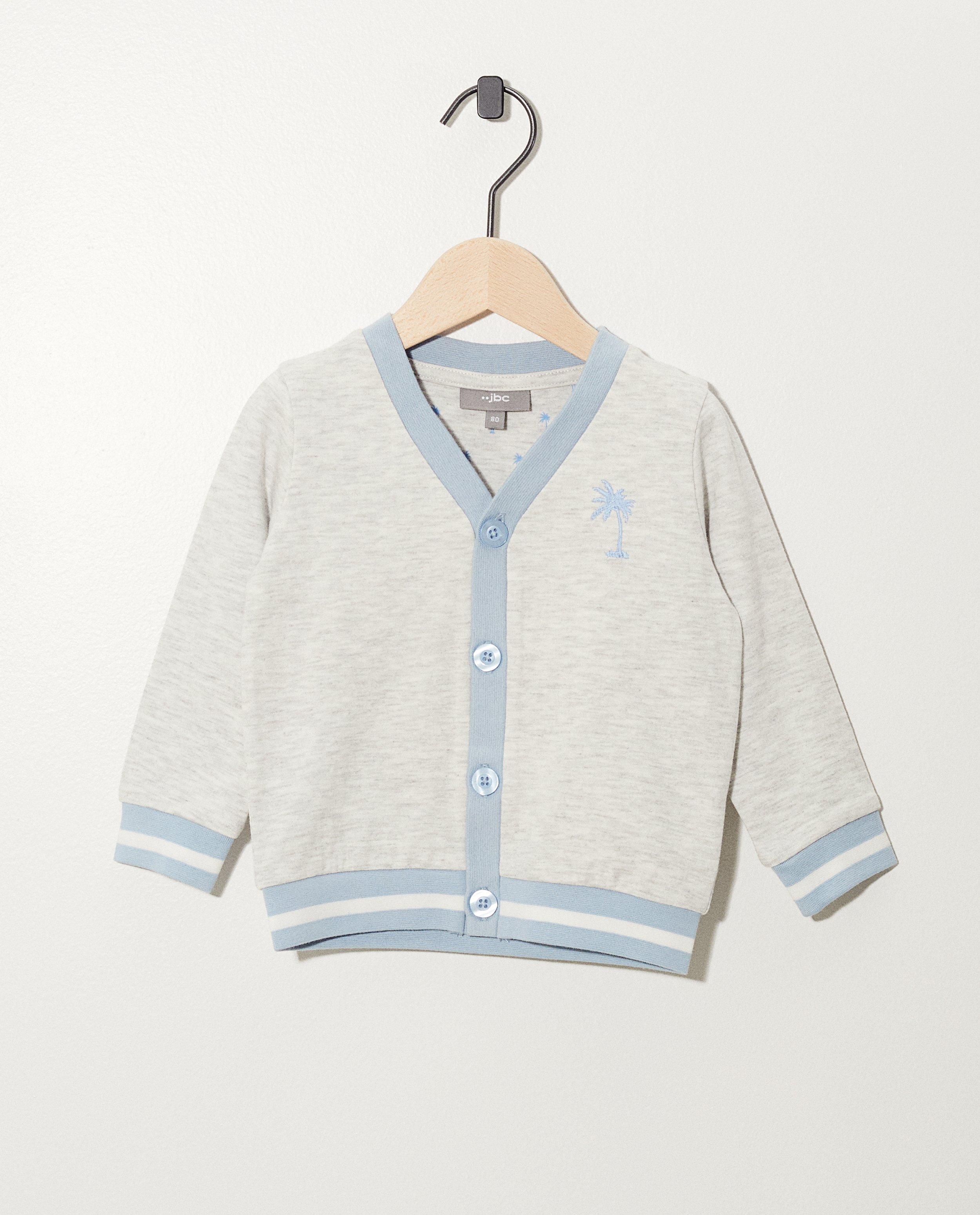 Gilet beige en coton bio - chiné - Newborn 50-68
