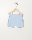 Short bleu clair en coton bio - avec biais décoratif - Newborn 50-68