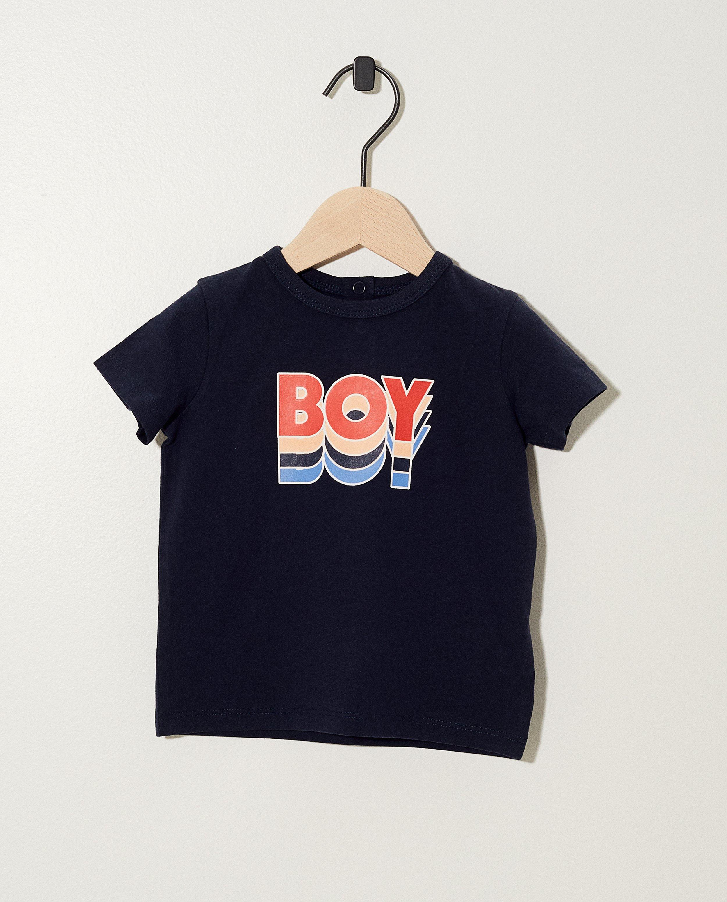 Donkerblauw T-shirt BESTies - Retro print & opschrift - Besties