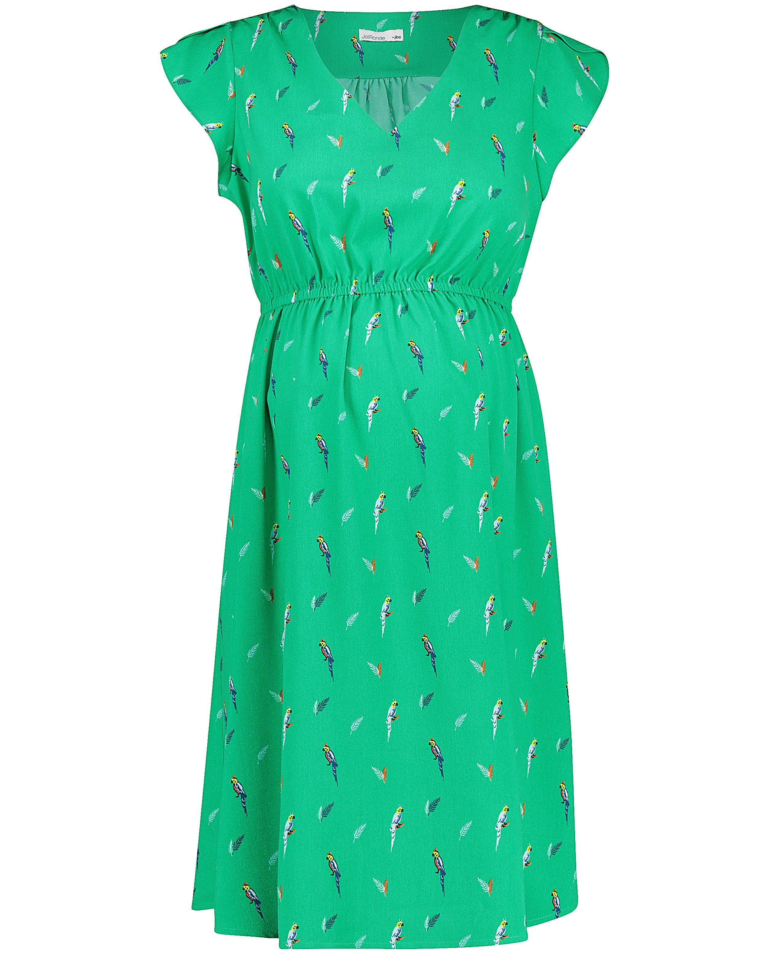 Kleedjes - Groene jurk met allover print JoliRonde