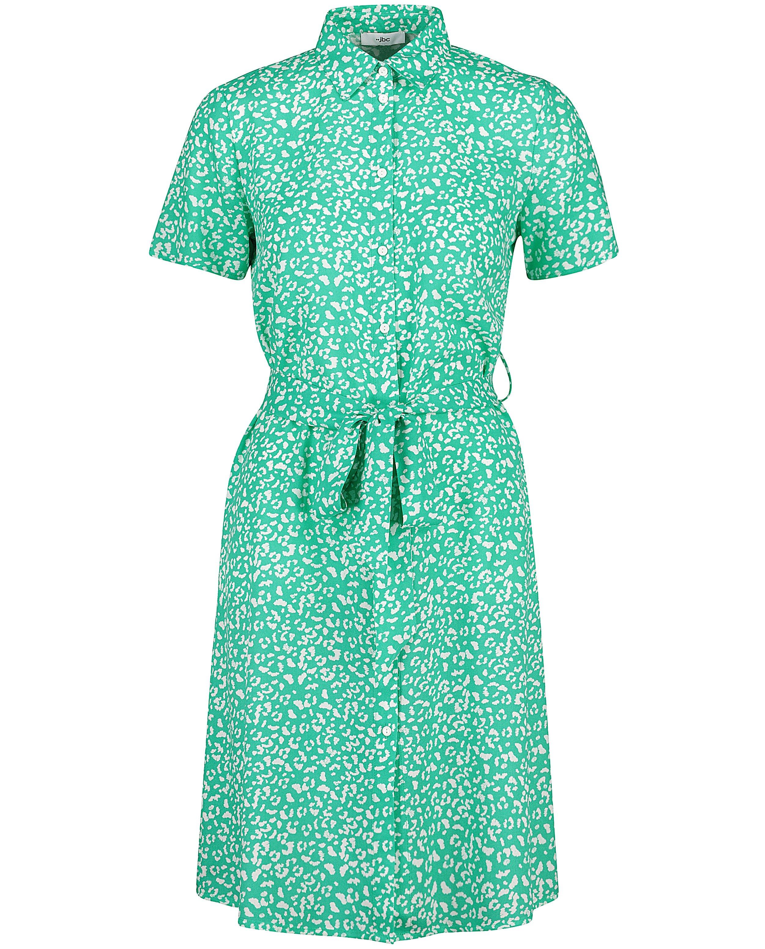 Robes - Robe vert-blanche à imprimé léopard