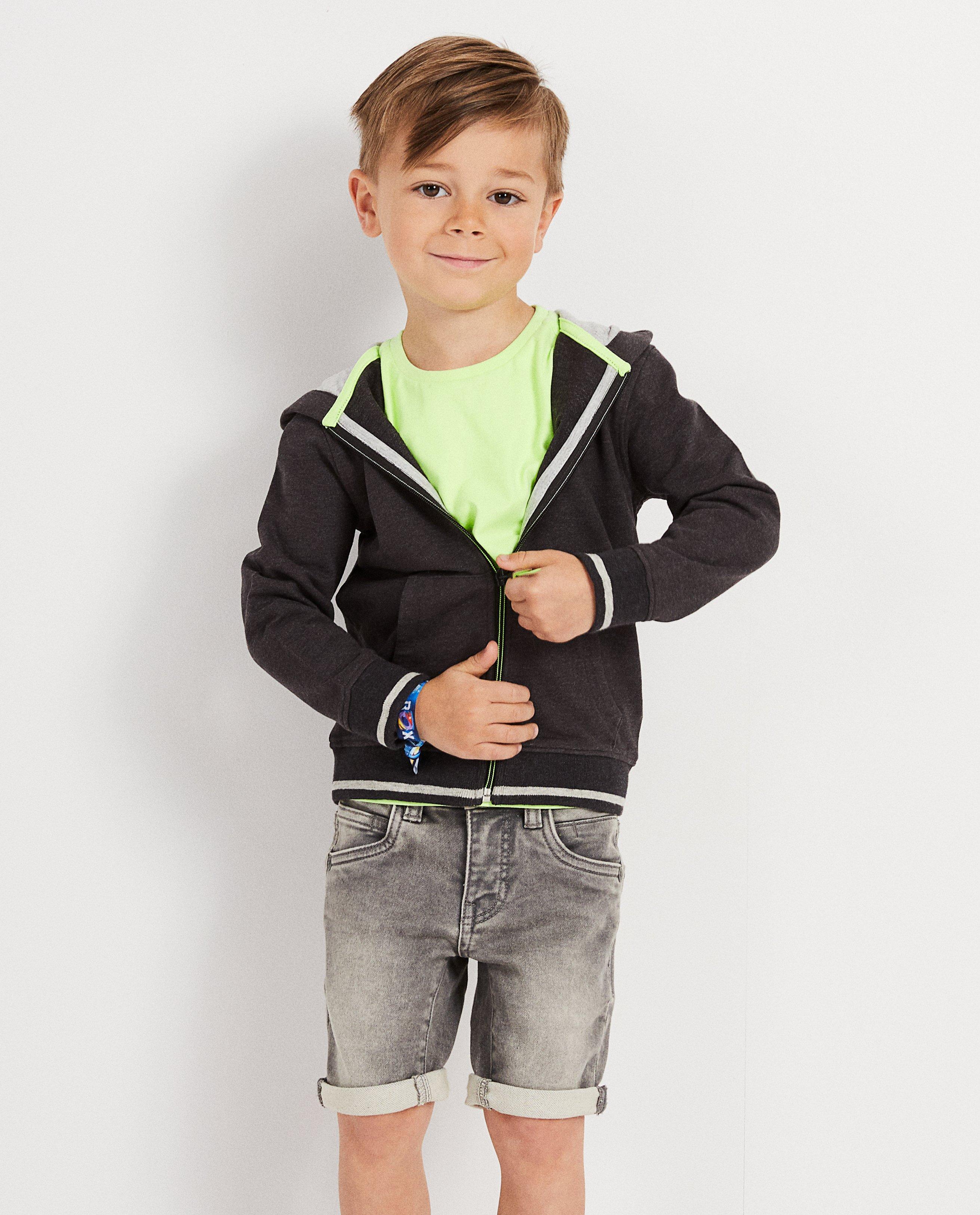 Cardigans - Donkergrijs vest met kap Rox