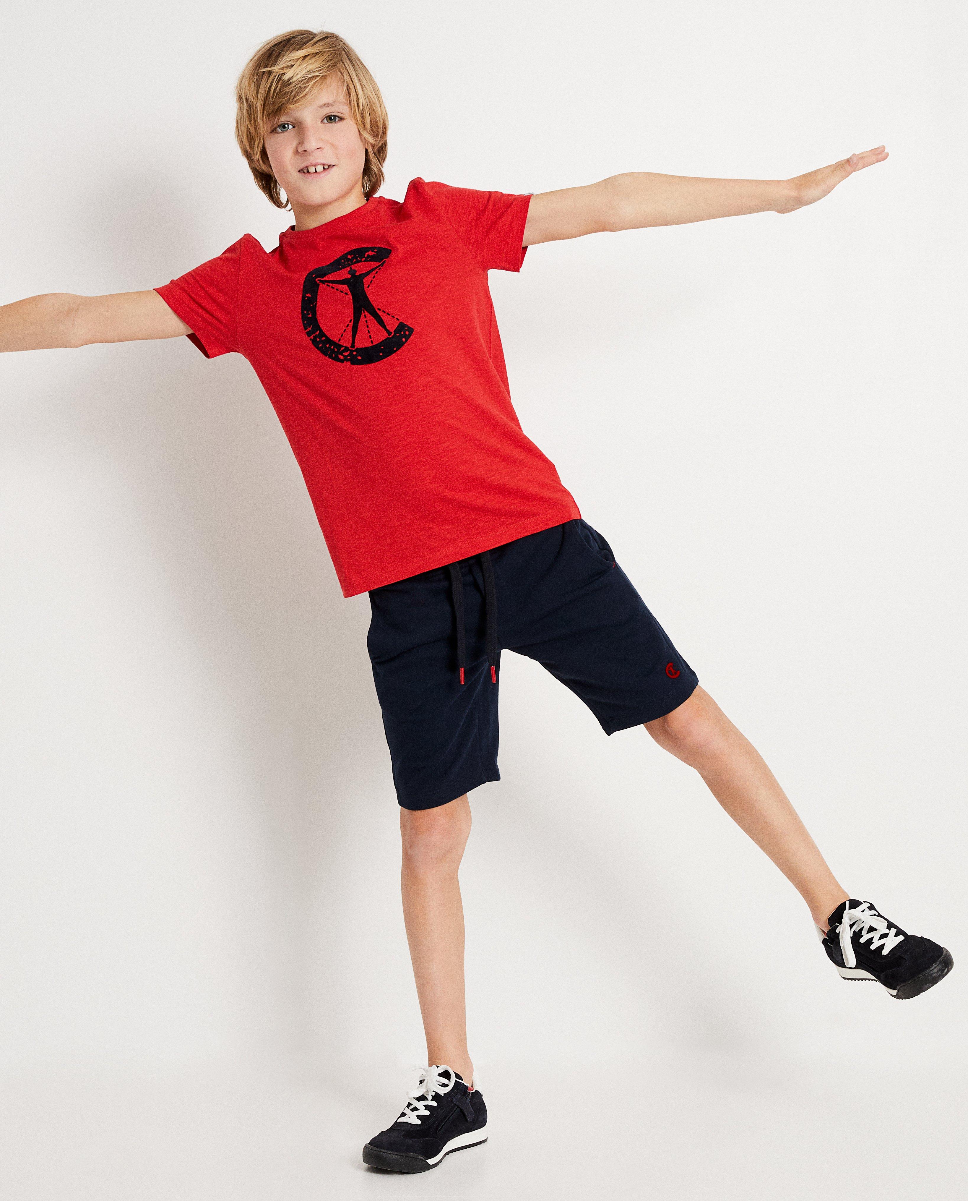 T-shirt rouge, logo Campus 12 - imprimé en tissu - Campus 12