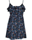 Kleedjes - Donkerblauw jurkje met bloemenprint