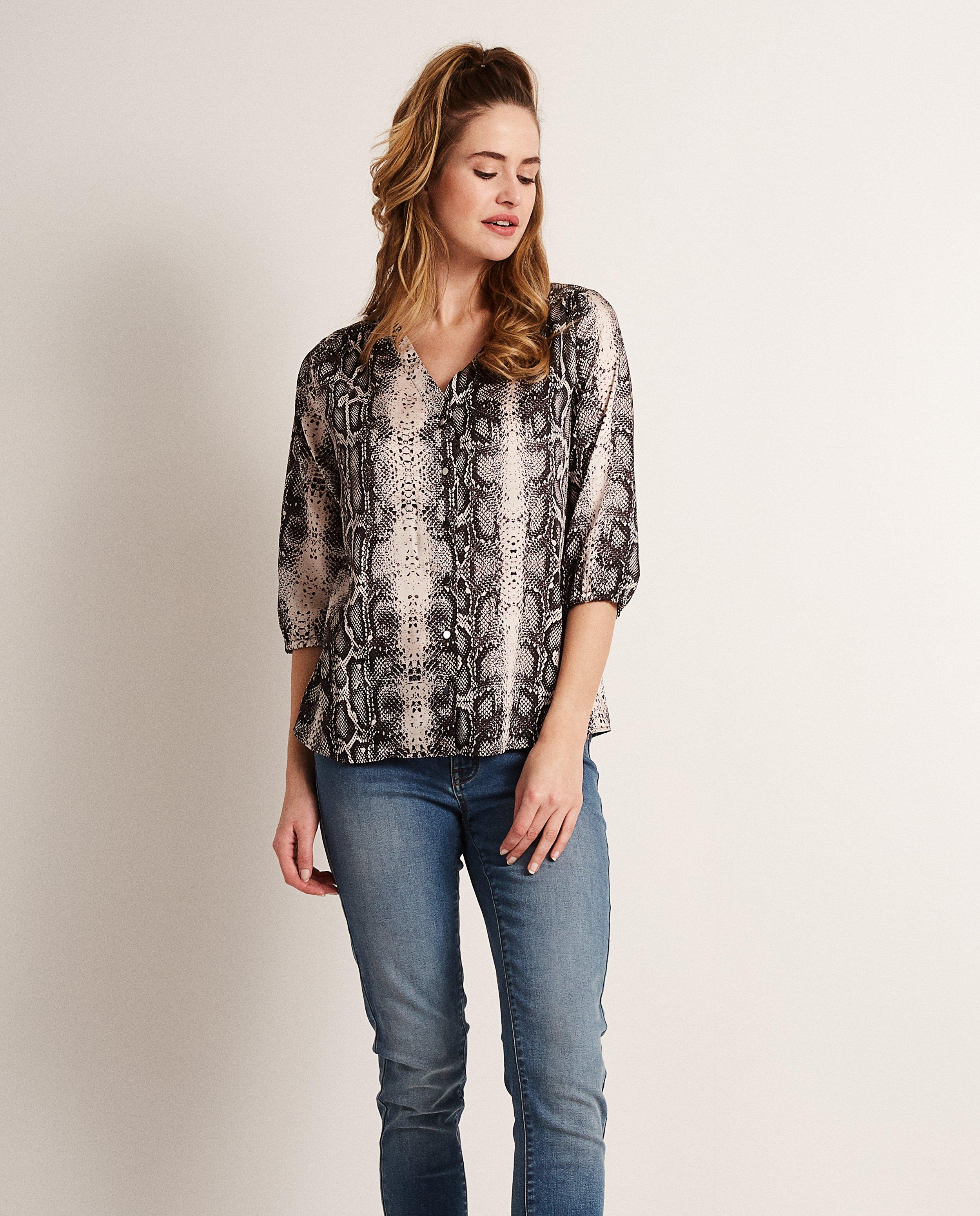 Hemden - Blouse met slangenprint