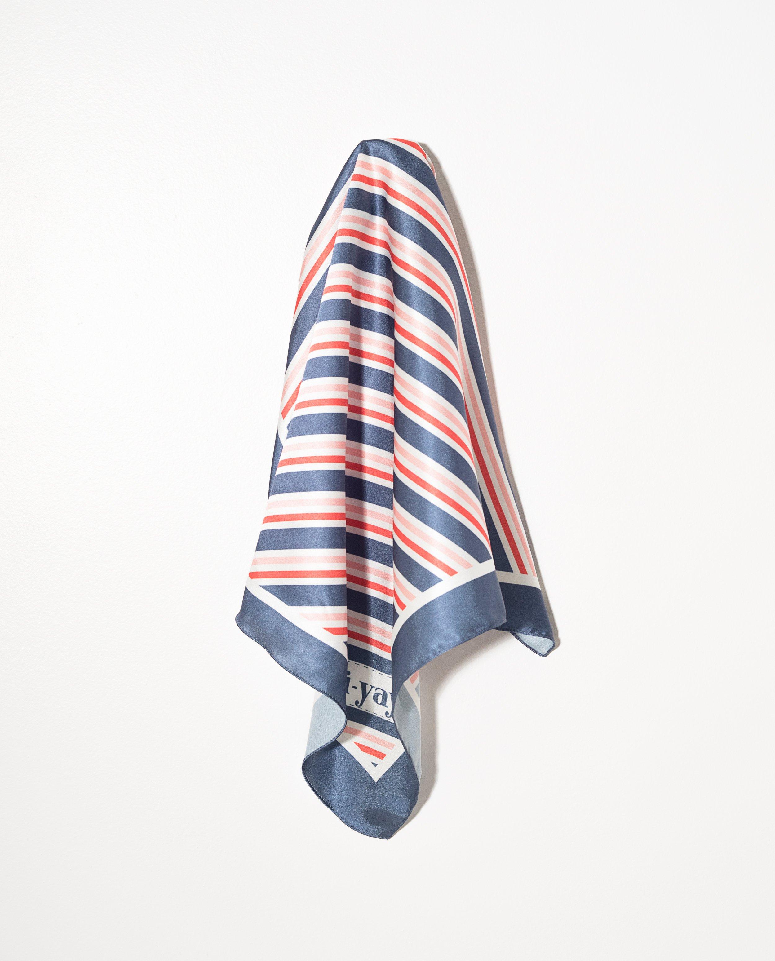 Foulard rayé - inscription - JBC