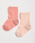 2 paires de chaussettes roses - fil métallisé rose - Newborn 50-68
