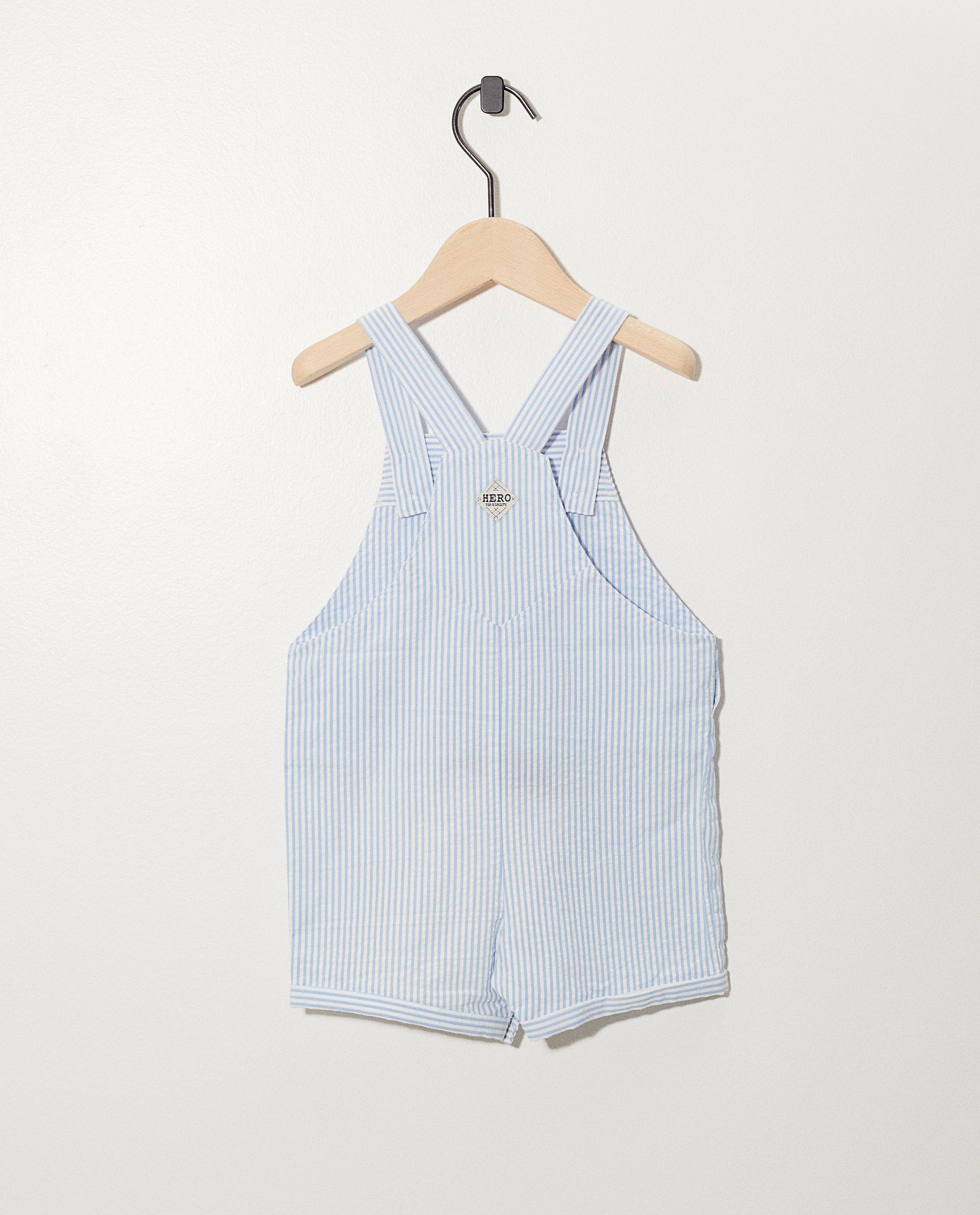 Shorts - Salopette blanche à rayures bleues