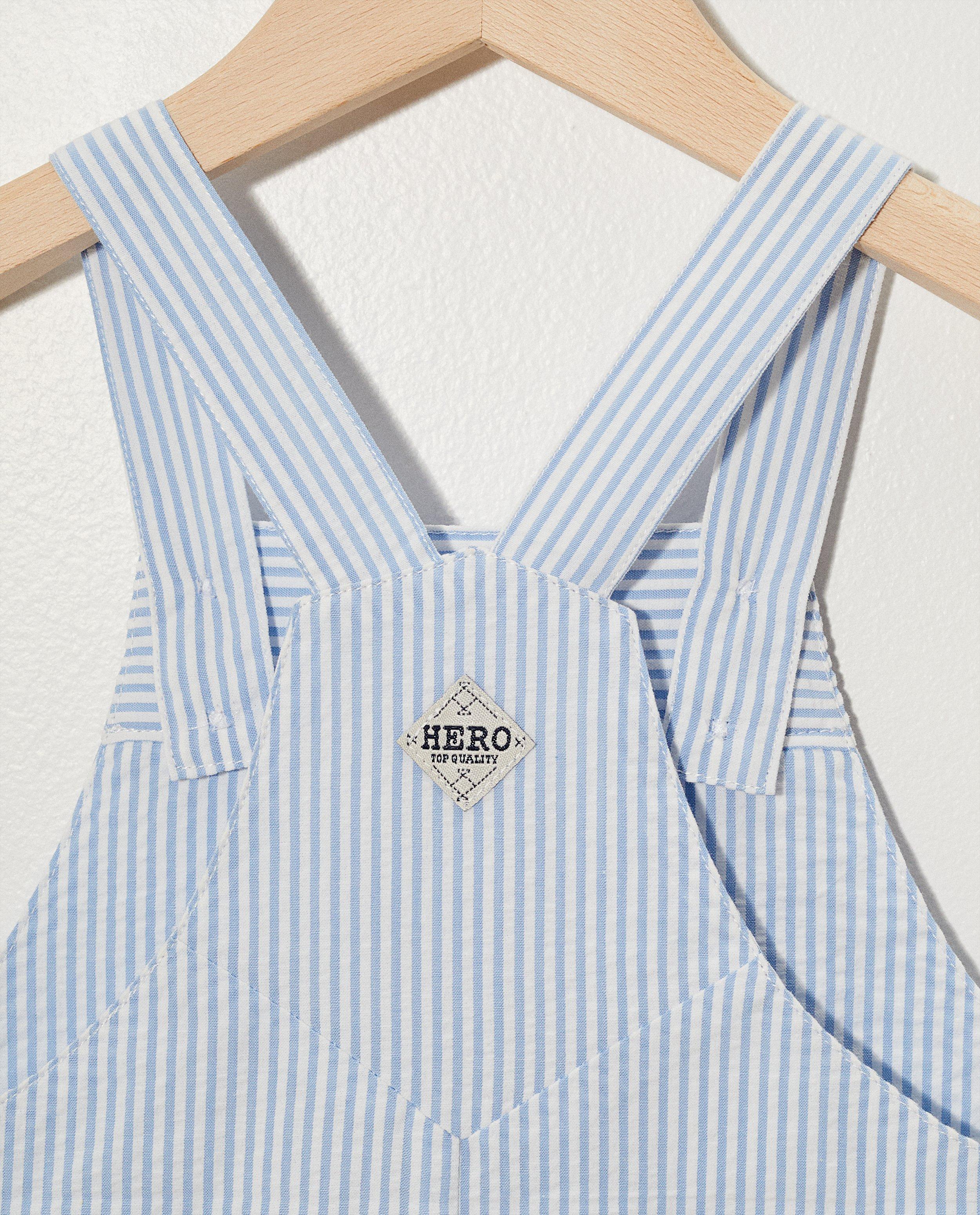 Shorts - Wit salopette met blauwe strepen
