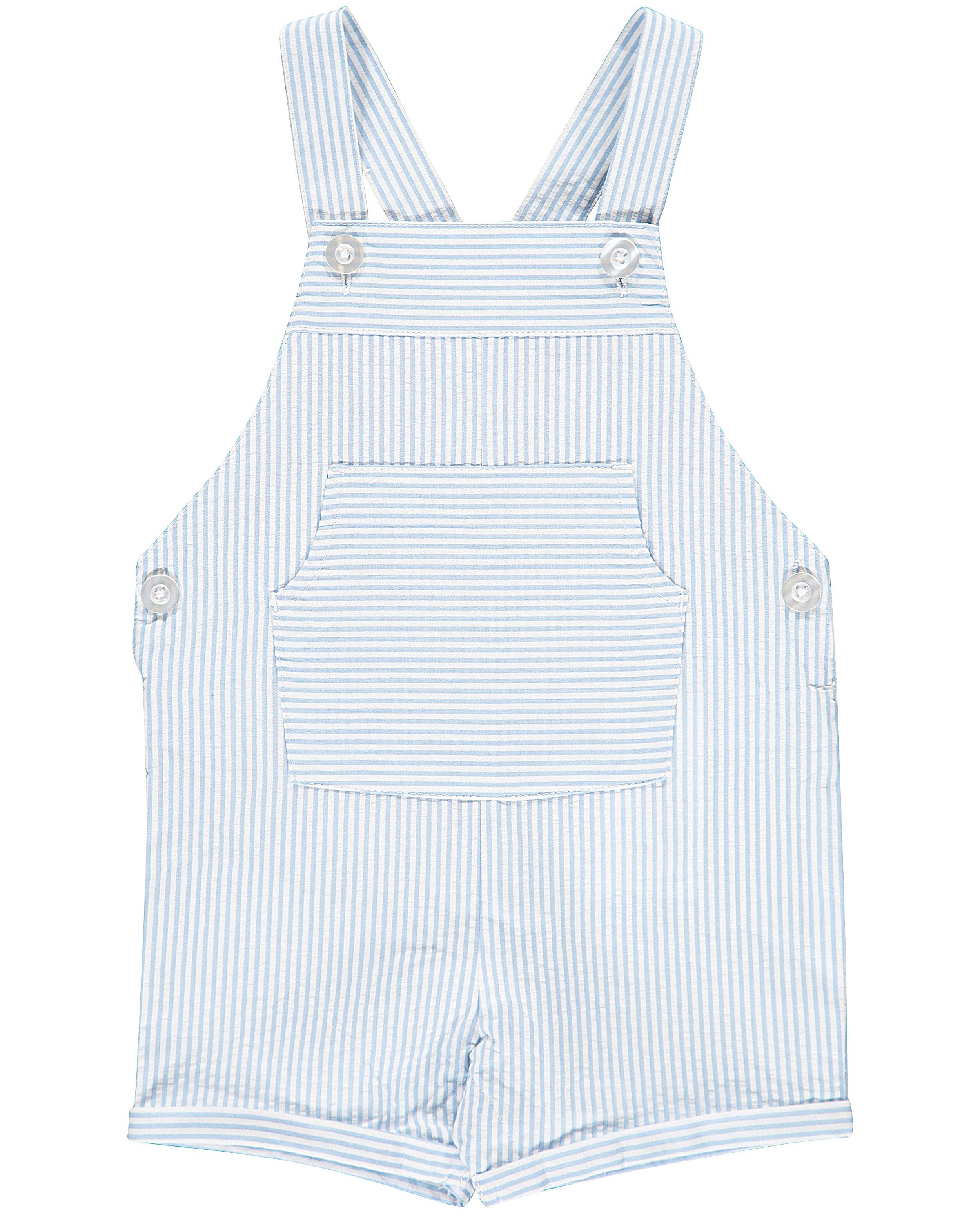 Shorts - Salopette blanche à rayures bleues