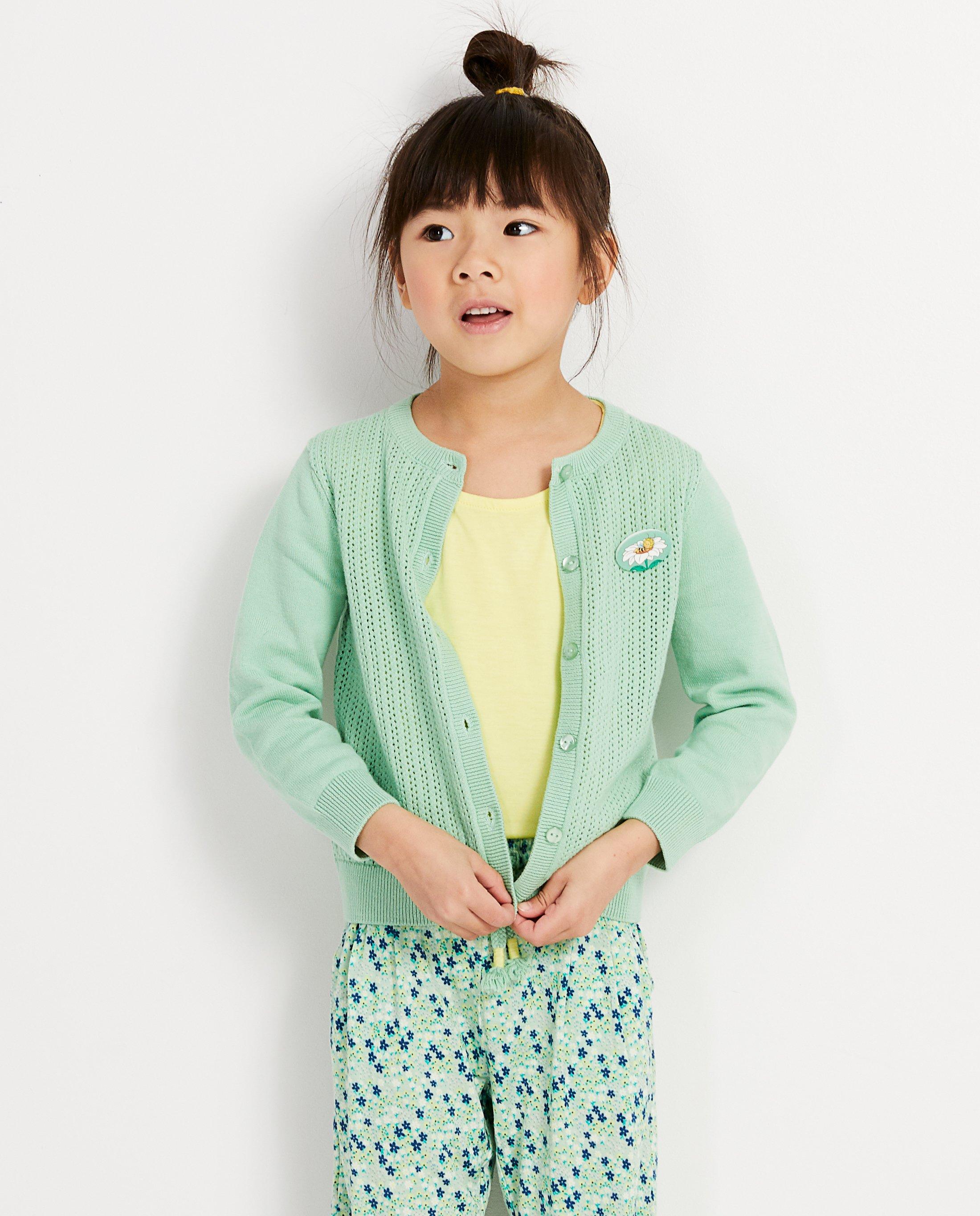 Cardigans - Mintgroene cardigan met ajour Maya