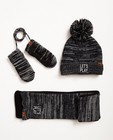 Écharpe, bonnet, moufles - gris noir chiné - JBC