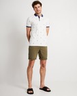 Witte polo met palmboomprint - allover print - JBC