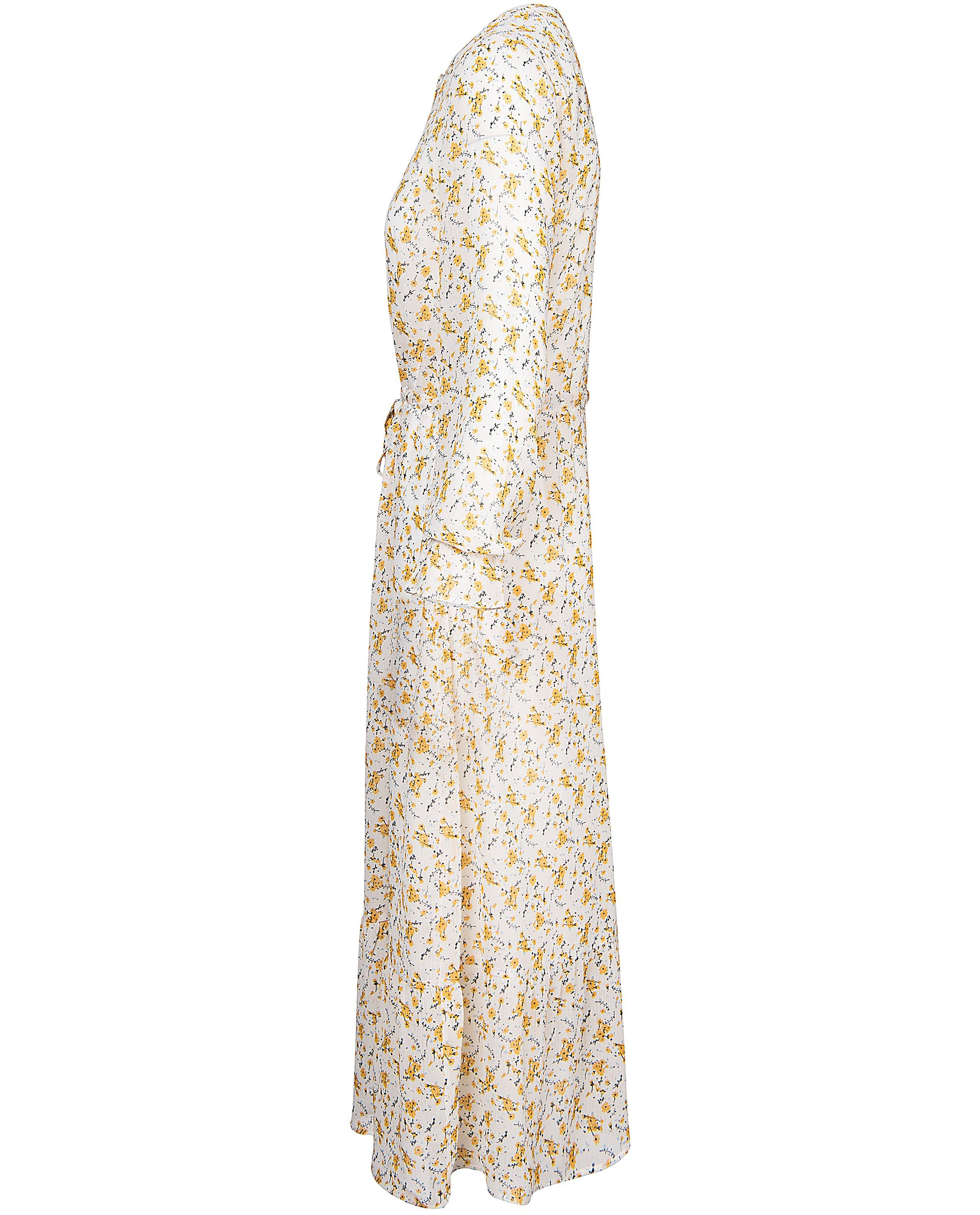 Kleedjes - Witte jurk met gele bloemenprint