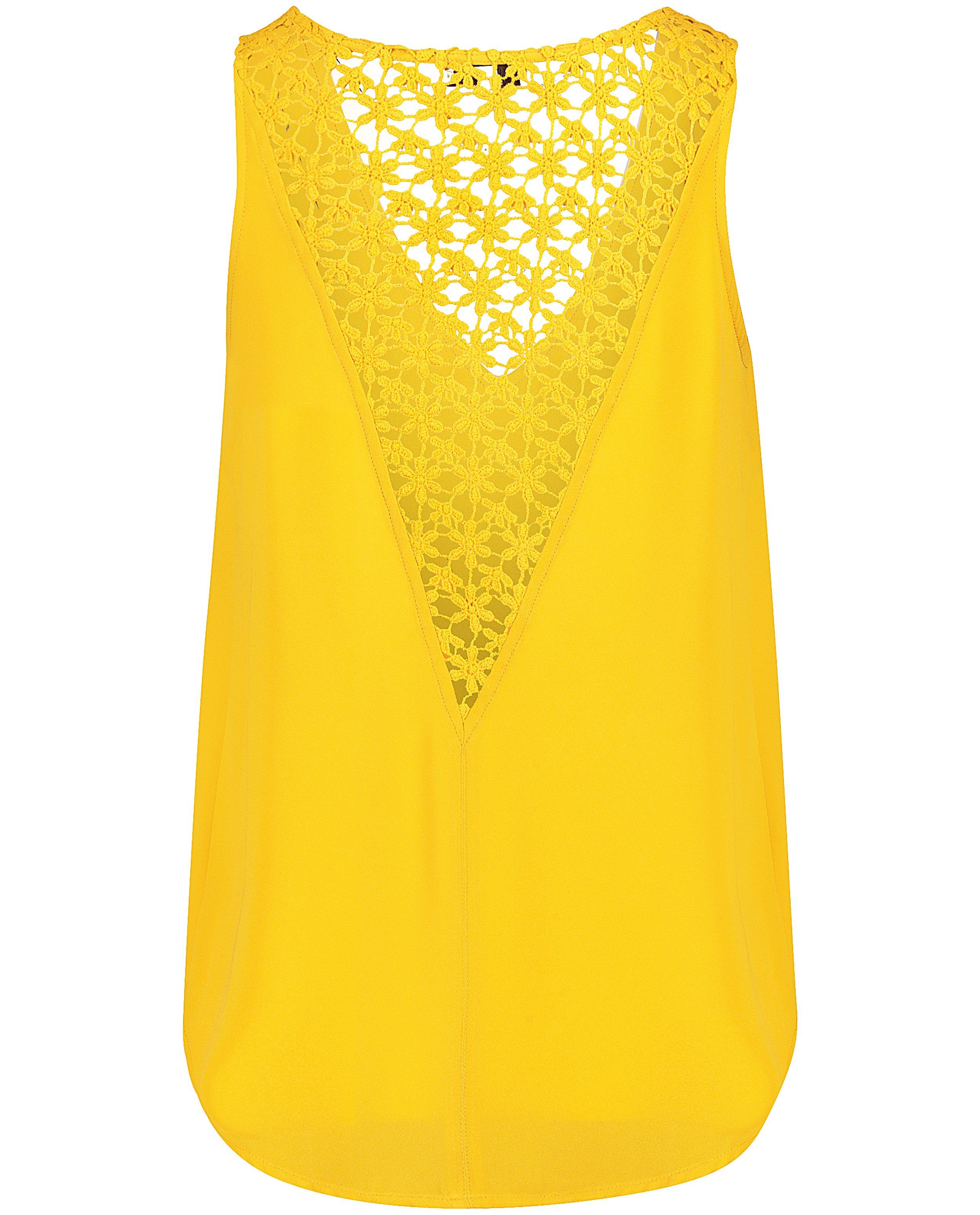 Chemises - Top ocre, dos avec dentelle