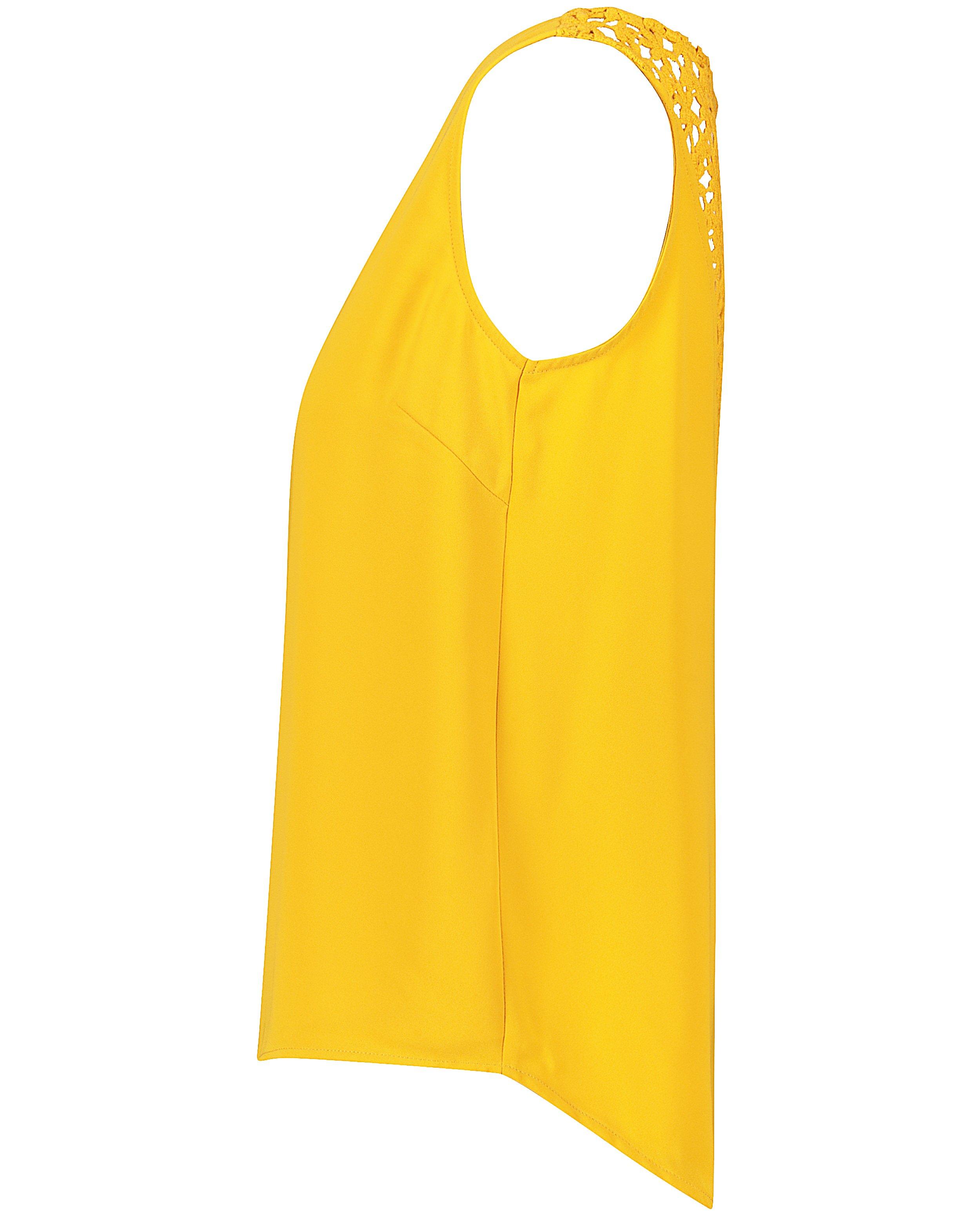 Hemden - Okergele top met kanten rugdetail