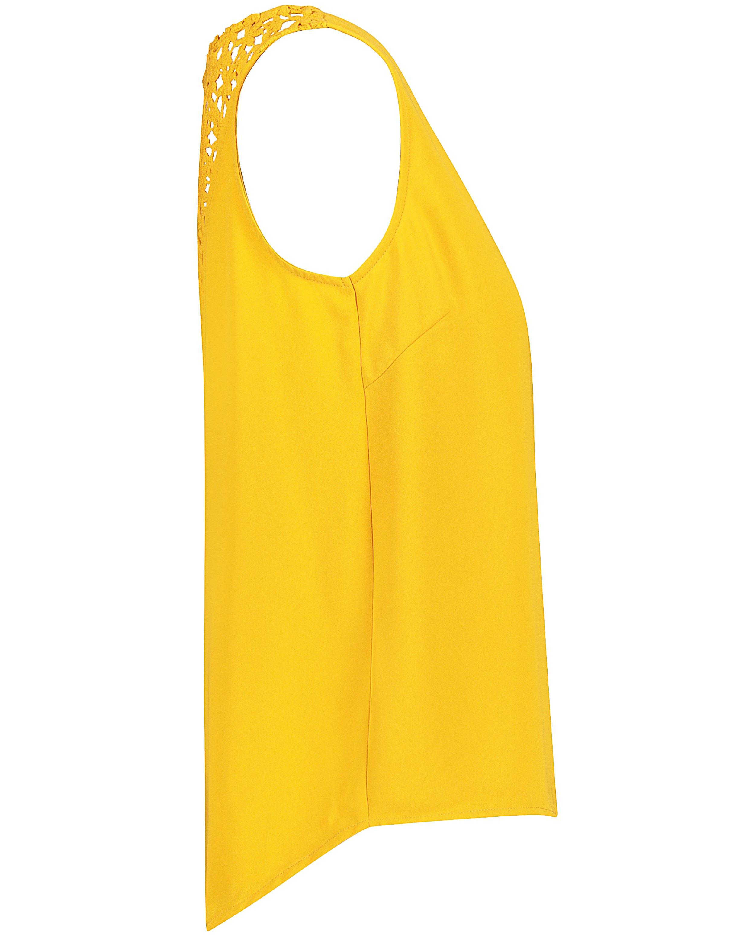 Hemden - Okergele top met kanten rugdetail