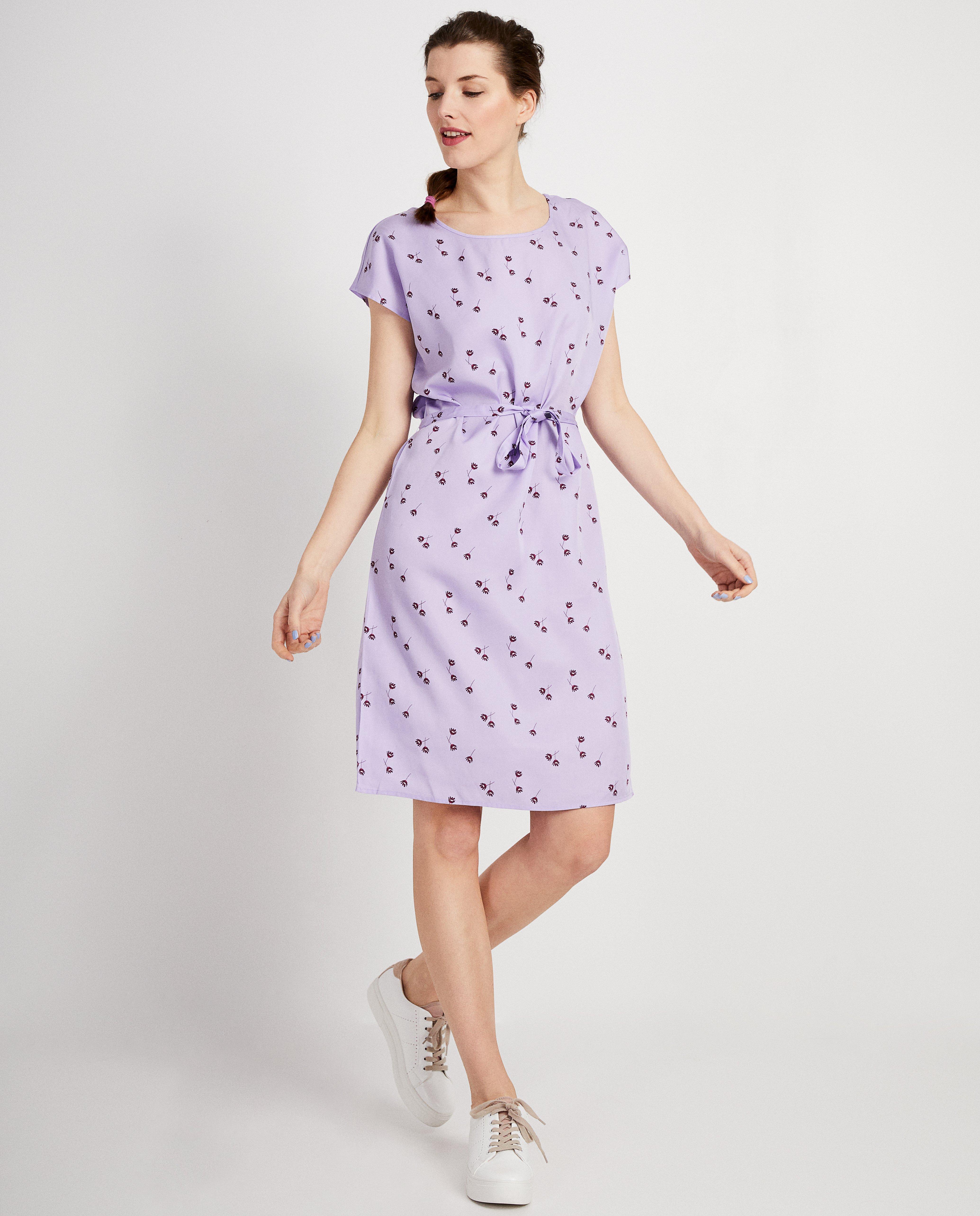 Lila jurk met bloemenprint - met allover print - JBC
