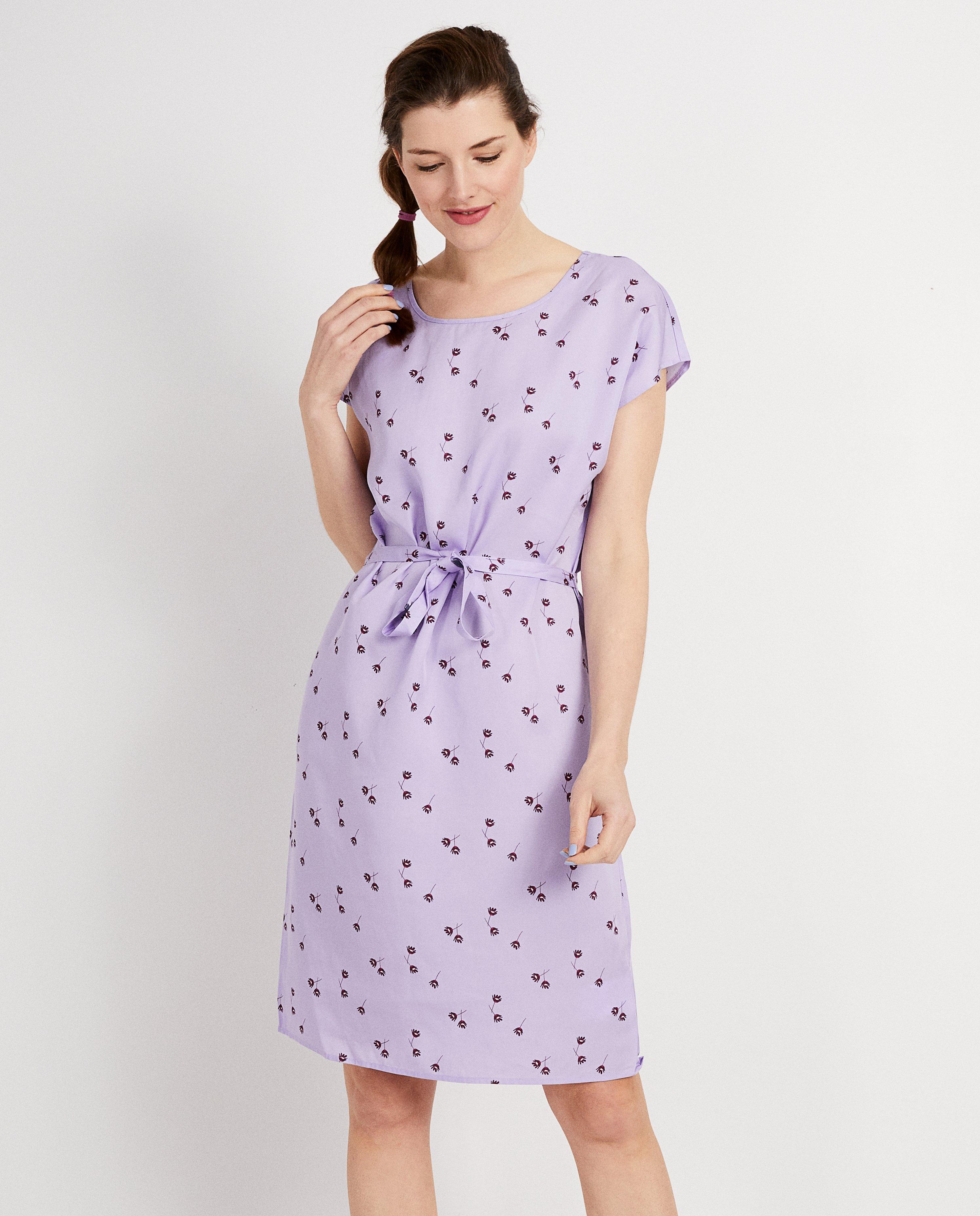 Kleedjes - Lila jurk met bloemenprint