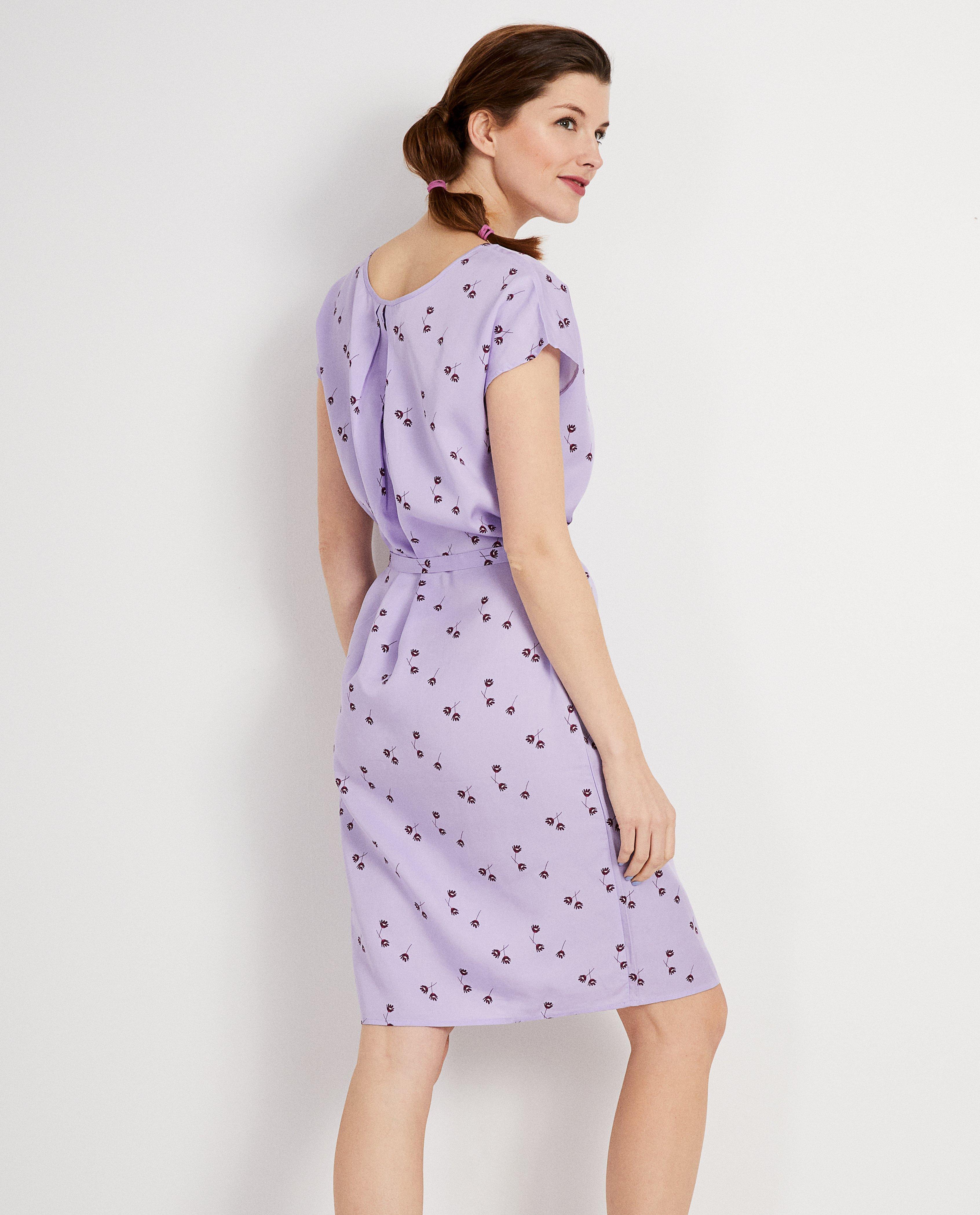 Kleedjes - Lila jurk met bloemenprint