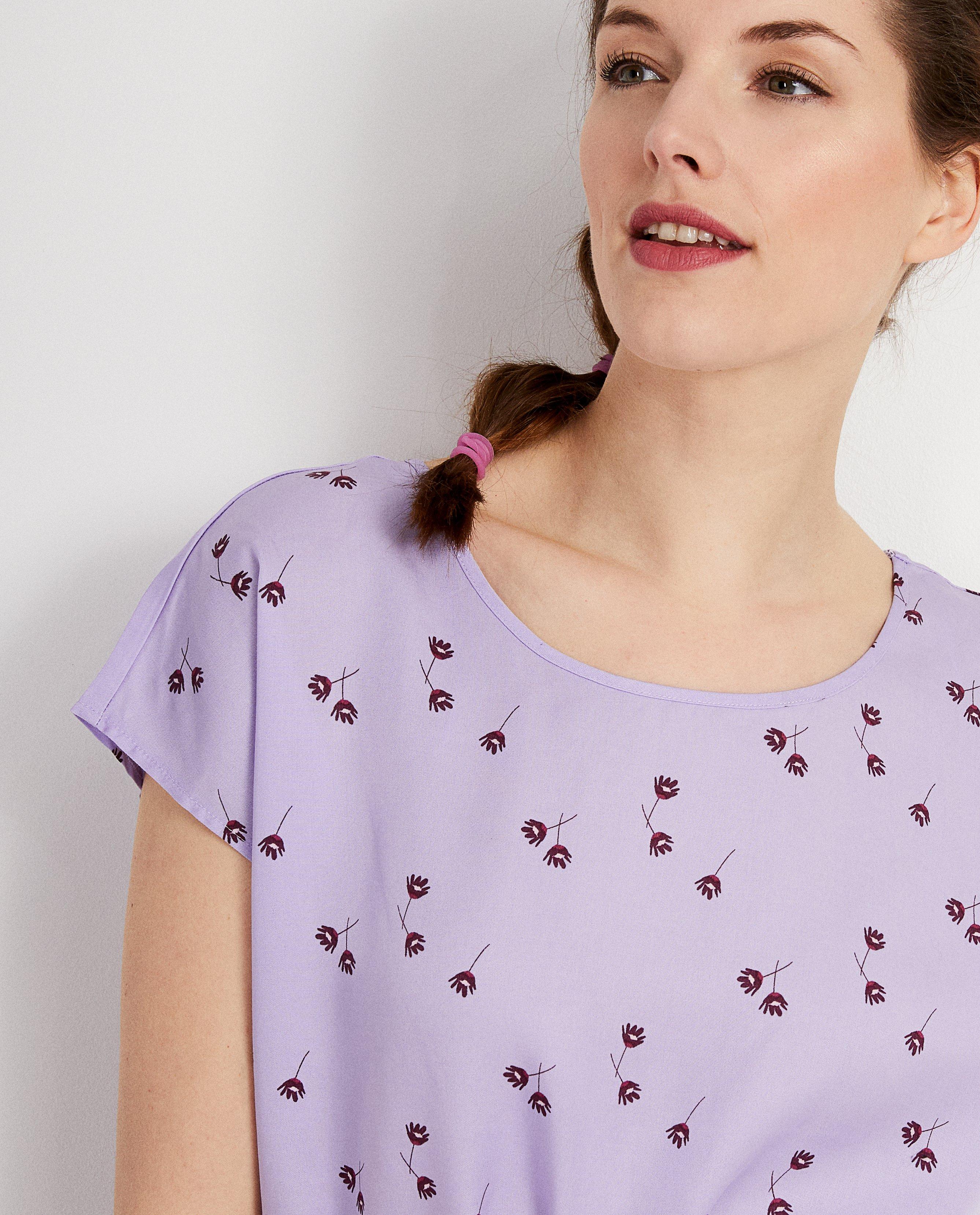 Kleedjes - Lila jurk met bloemenprint