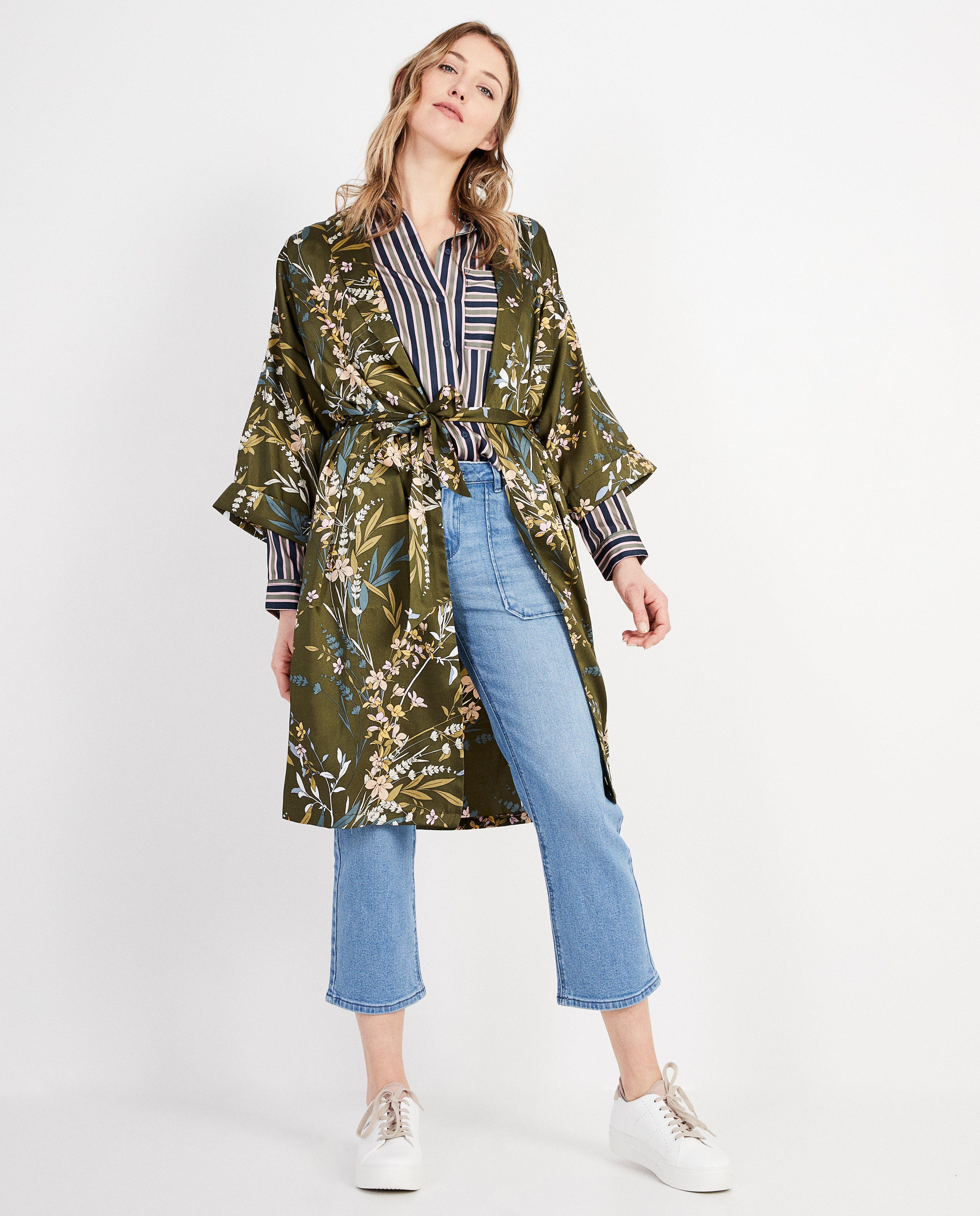 Kimono imprim&eacute; floral Karen Damen - D&eacute;tails du produit - multicolore - image num&eacute;ro 1