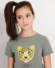 T-shirts - Kaki T-shirt met bedreigd dier