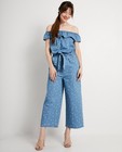 Blauw jumpsuit met print - in jeanslook - JBC