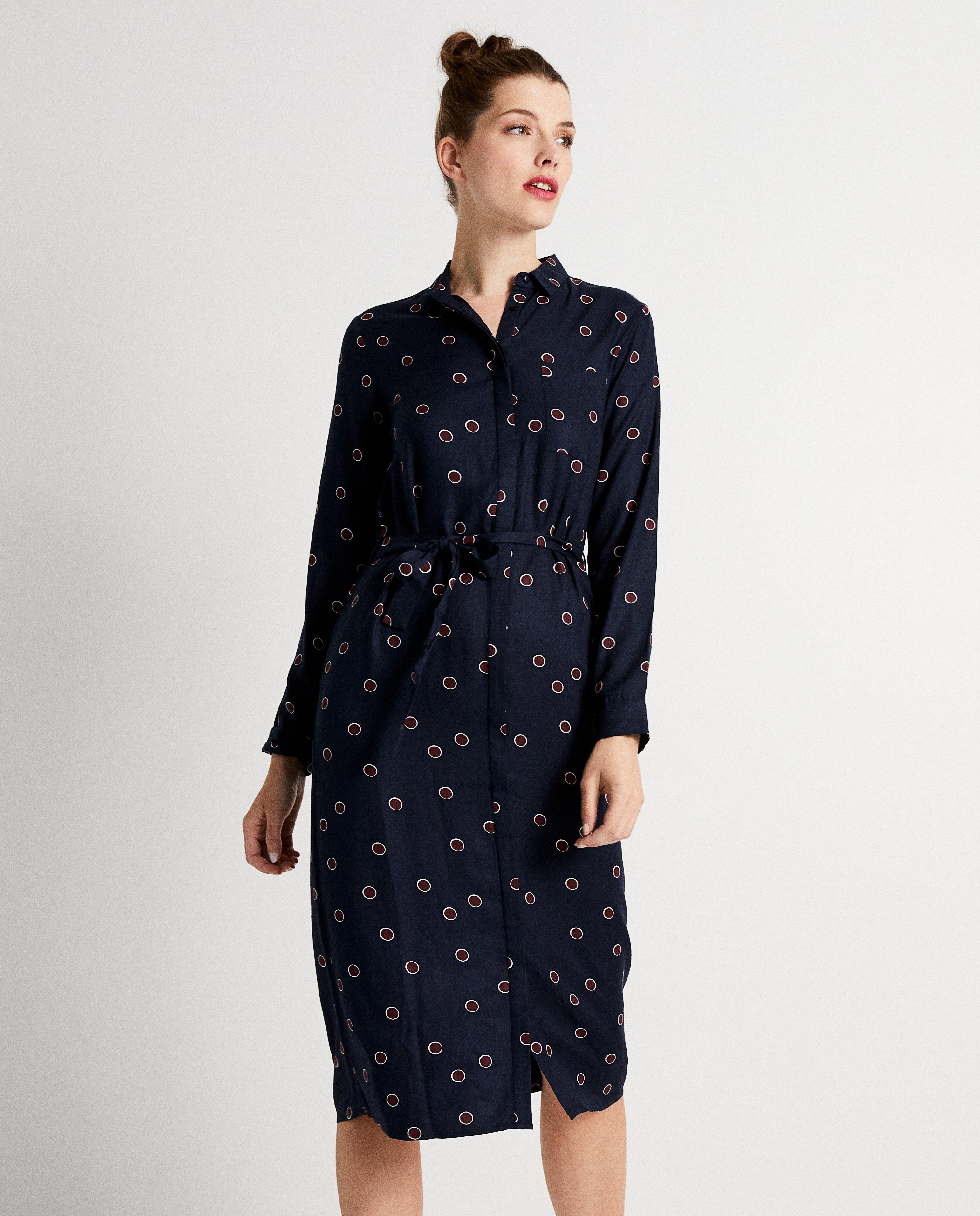 Robes - Robe bleu marine, imprimé