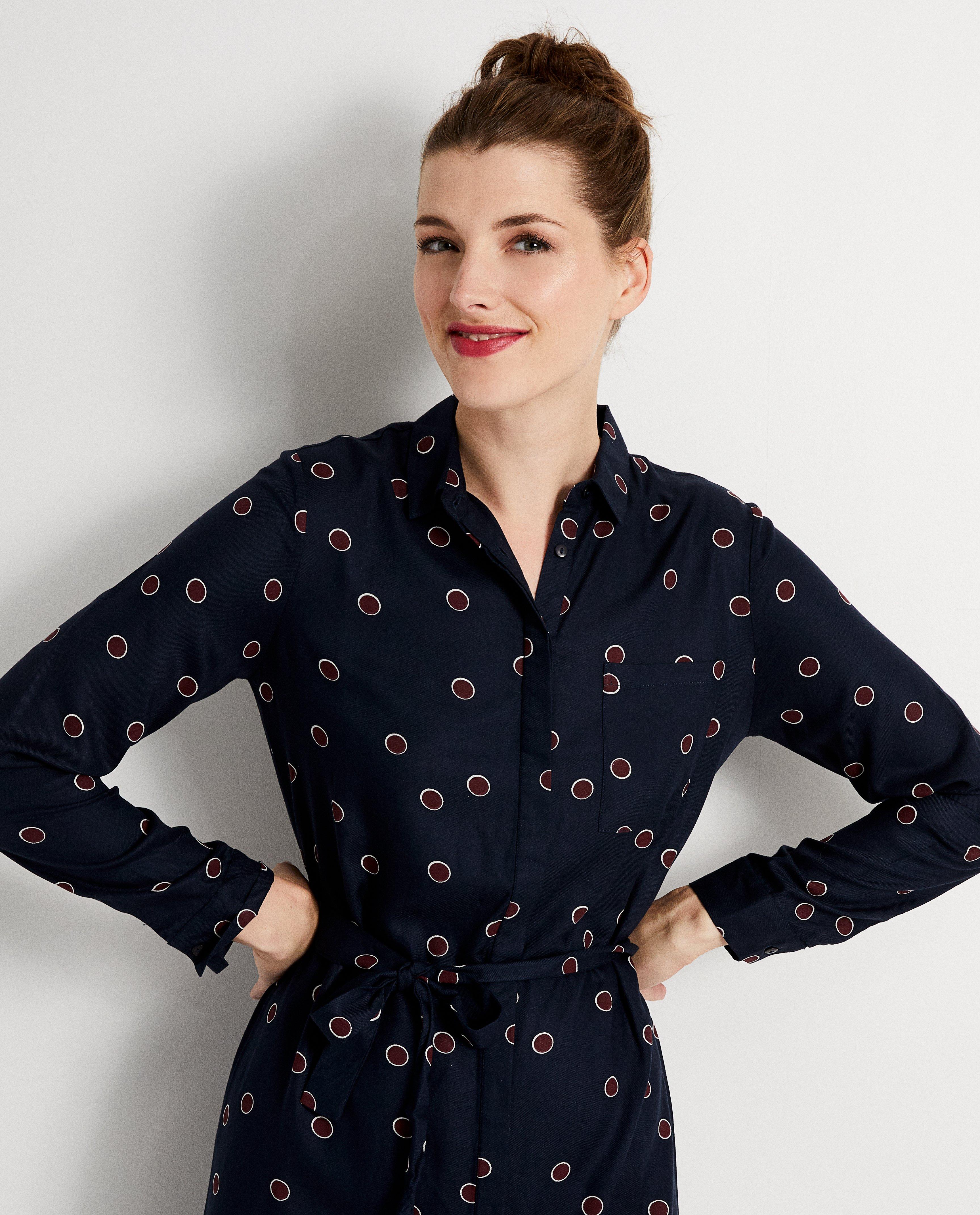 Robes - Robe bleu marine, imprimé
