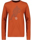 T-shirts - Oranje longsleeve met print BESTies