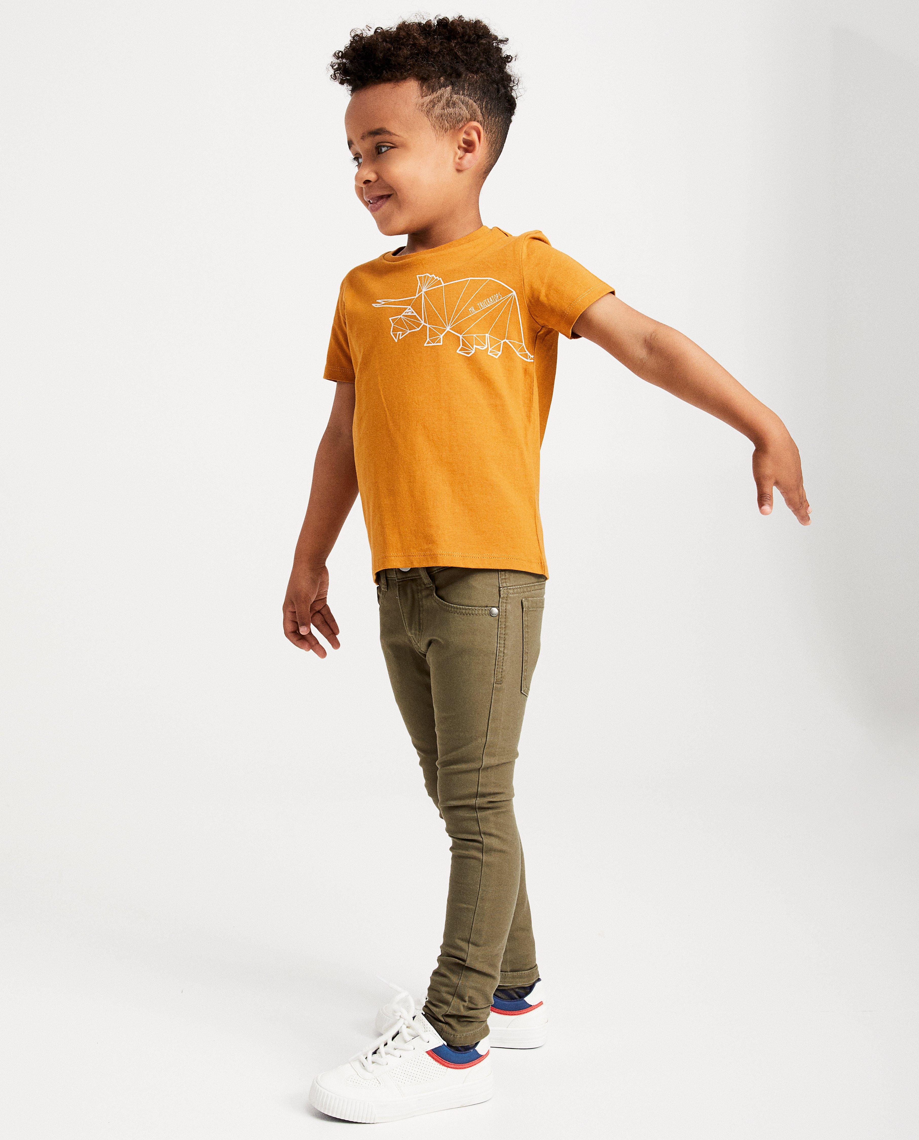 Bruin T-shirt BESTies - met dinoprint - Besties