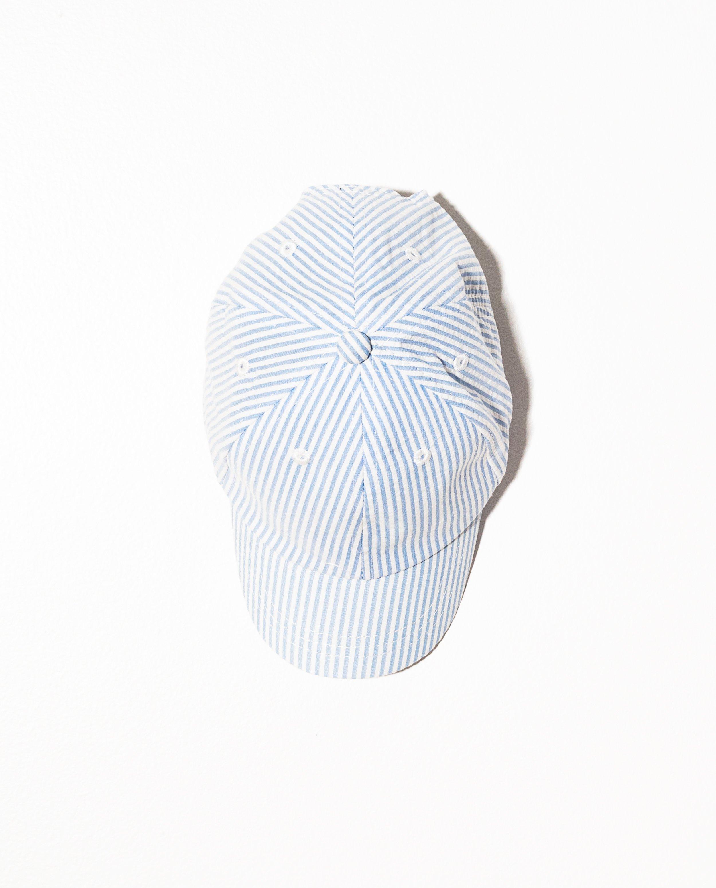 Casquette bleue à rayures blanches - imprimé intégral - Newborn 50-68