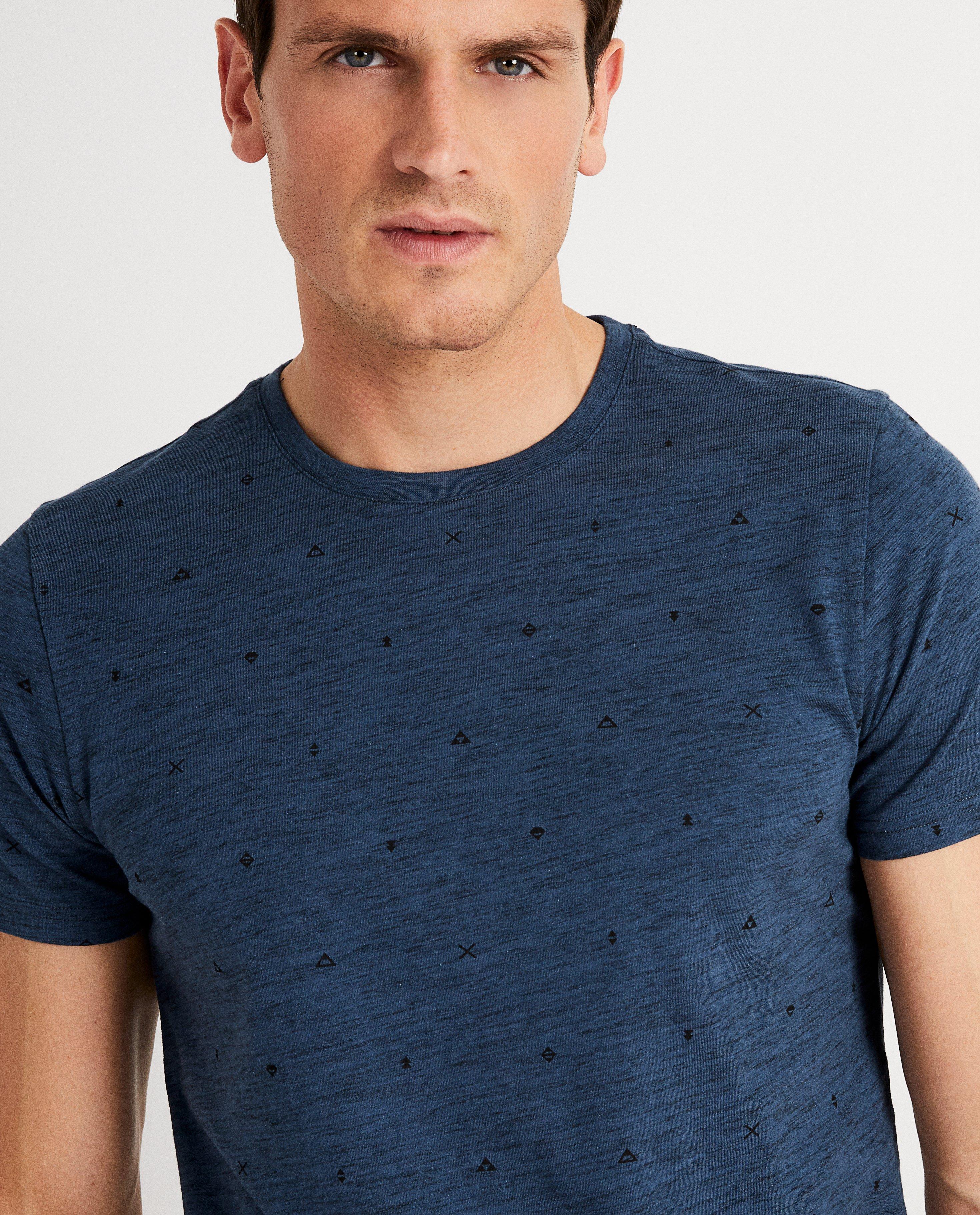 T-shirts - T-shirt bleu à imprimé