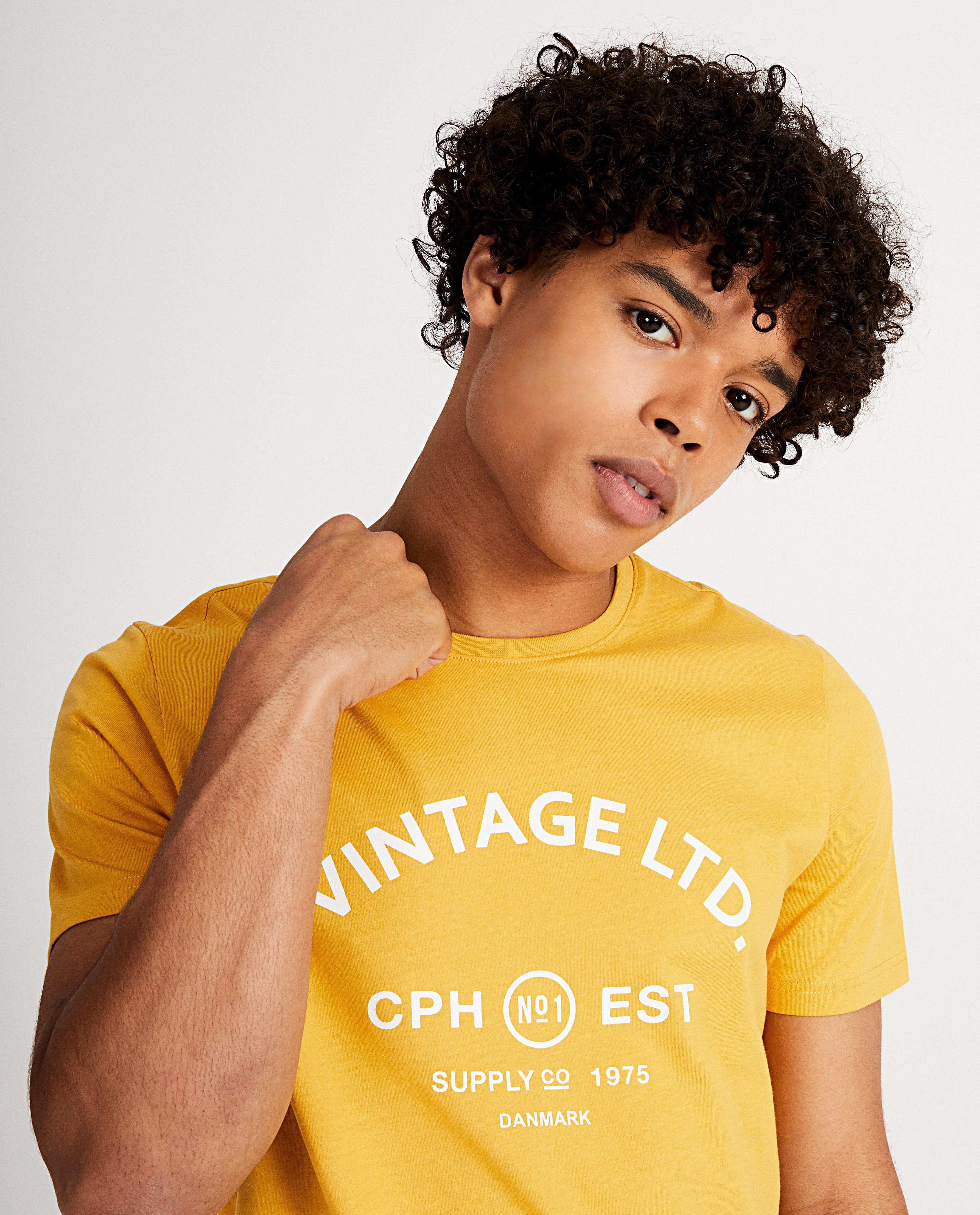 T-shirts - Geel T-shirt met 'vintage'-print