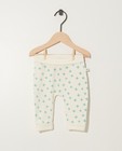 Pantalon évolutif en coton bio - blanc et bleu vert - Newborn 50-68