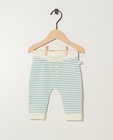 Pantalon évolutif en coton bio - blanc et bleu vert - Newborn 50-68