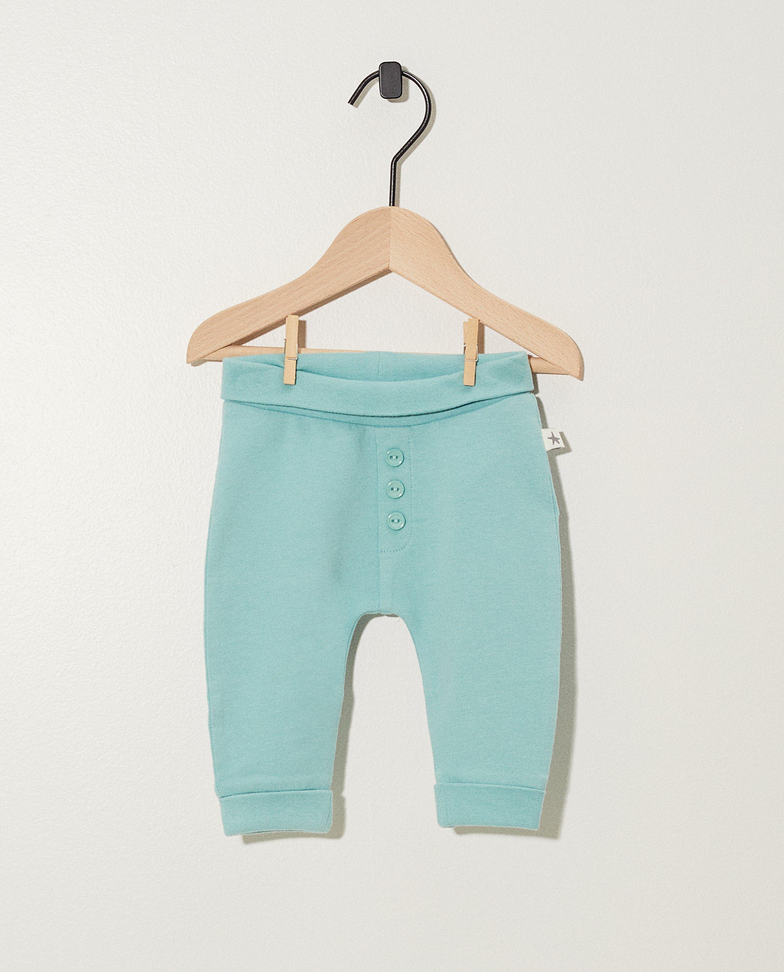 meegroeibroekje van biokatoen - in blauwgroen - Newborn 50-68