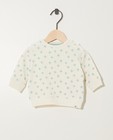 Witte sweater van biokatoen - met print - Newborn 50-68