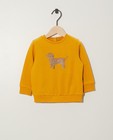 Gele sweater met glitter BESTies - glitterprint - Besties