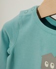 T-shirts - Blauwgroene longsleeve met print