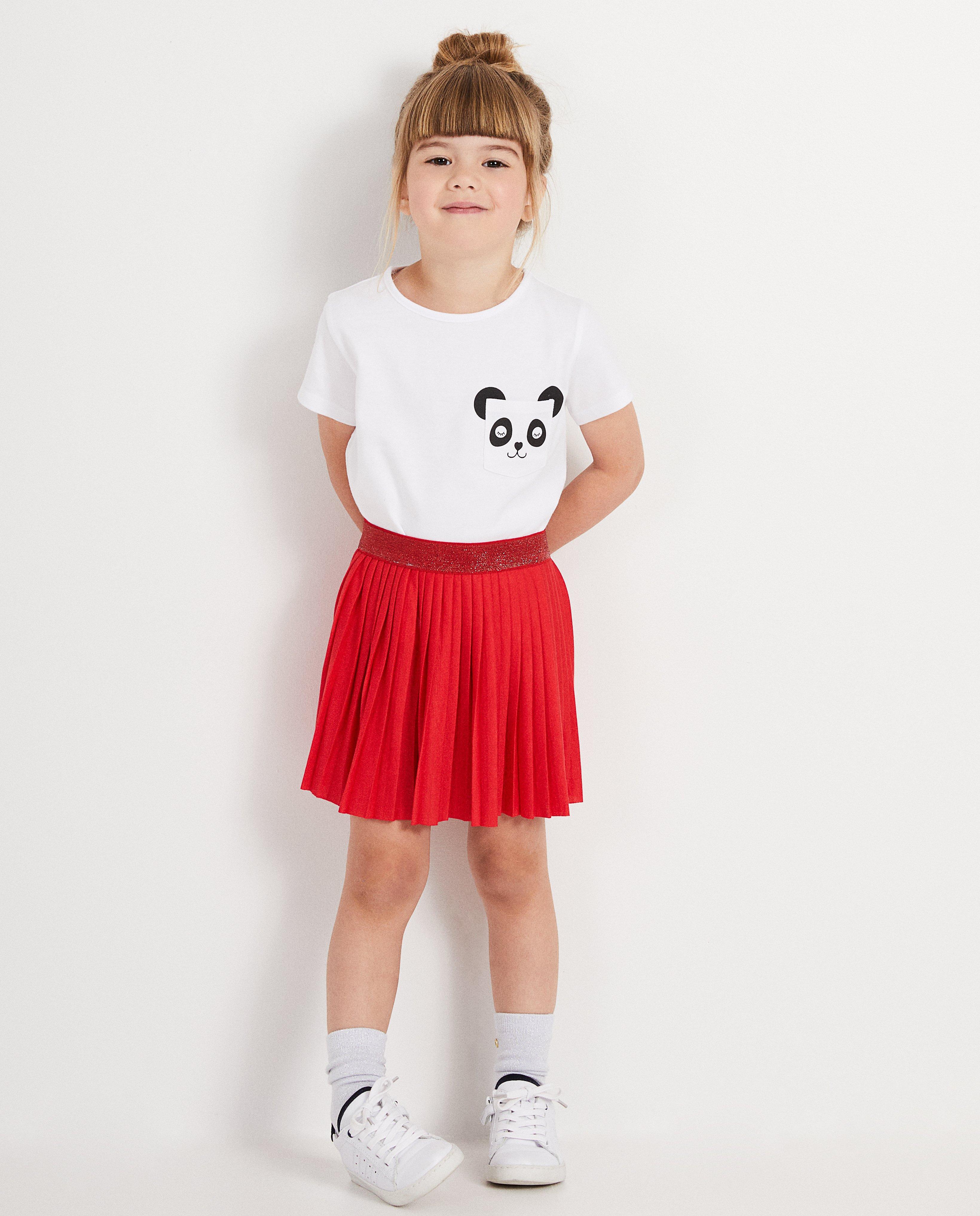 Wit T-shirt met panda BESTies - op de borstzak - Besties
