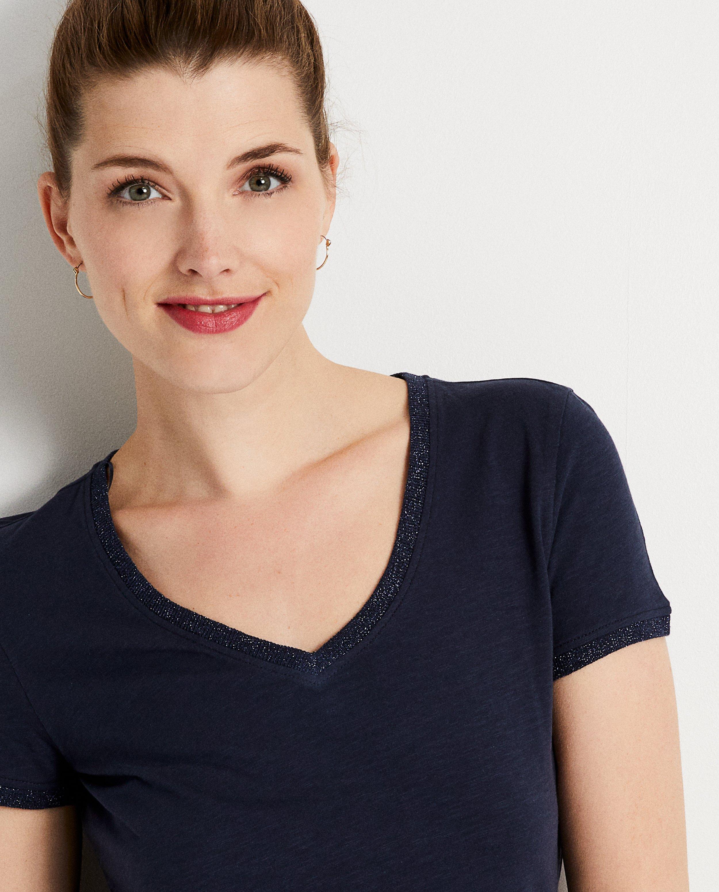 T-shirts - Donkerblauw T-shirt met glitter
