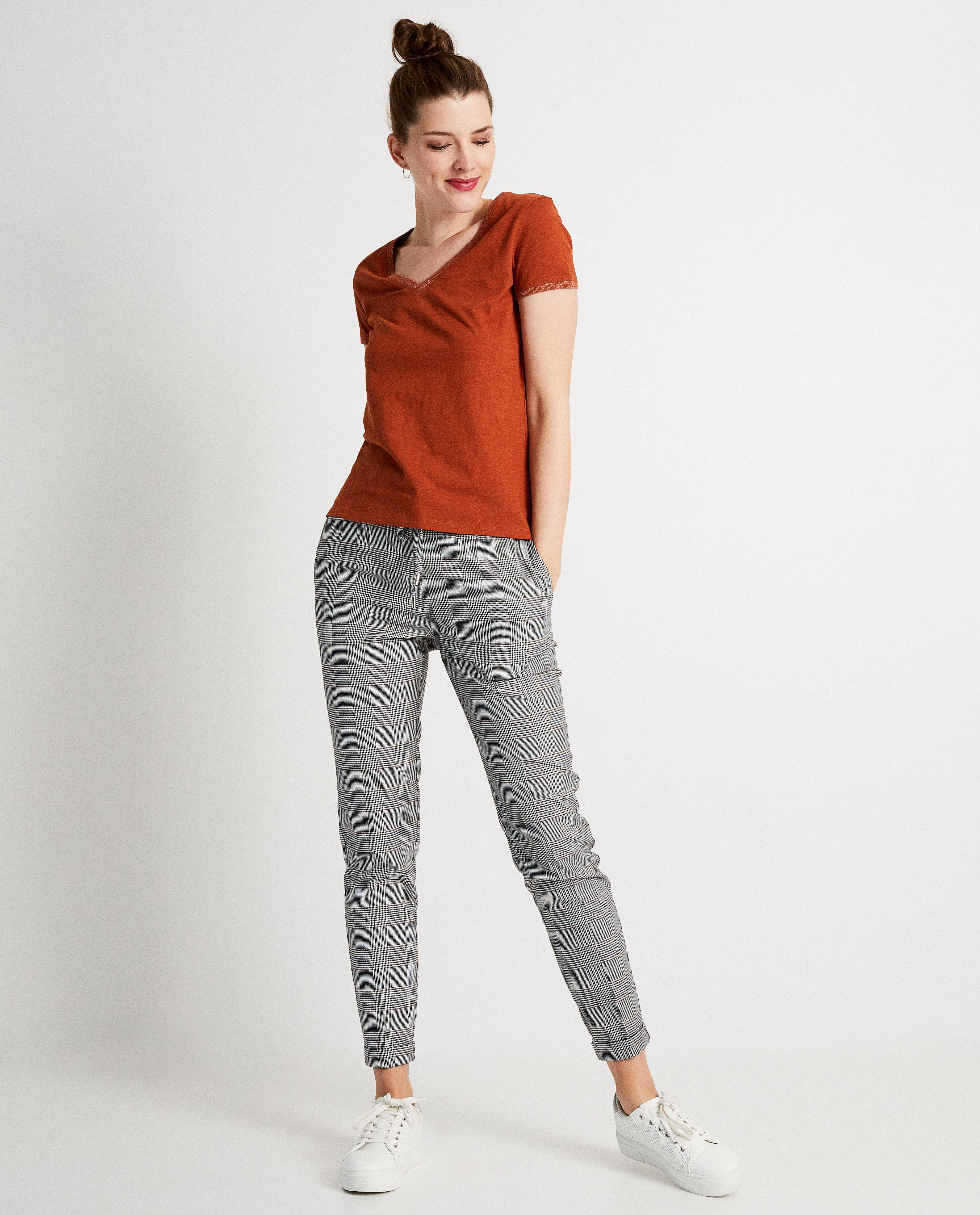 Oranje T-shirt met glitter - metaaldraad - JBC