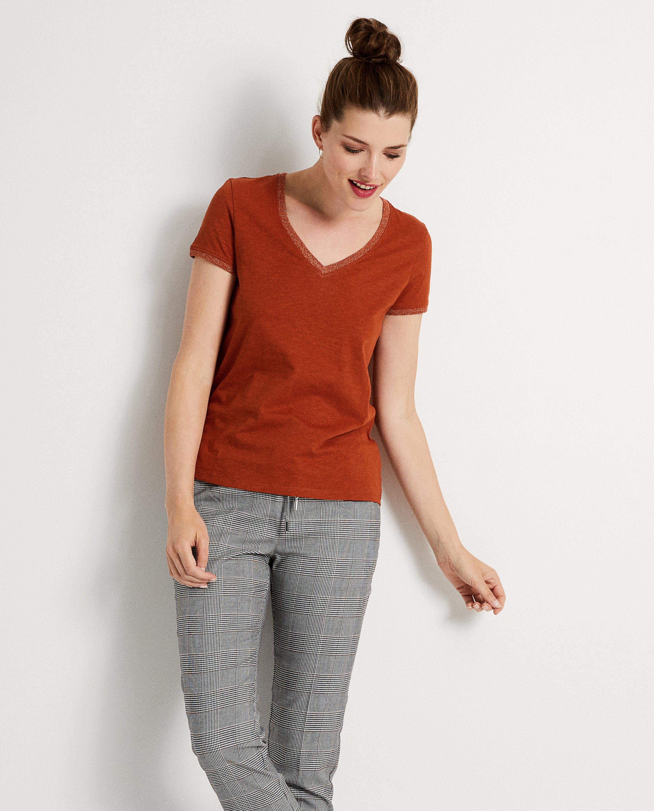 T-shirts - Oranje T-shirt met glitter