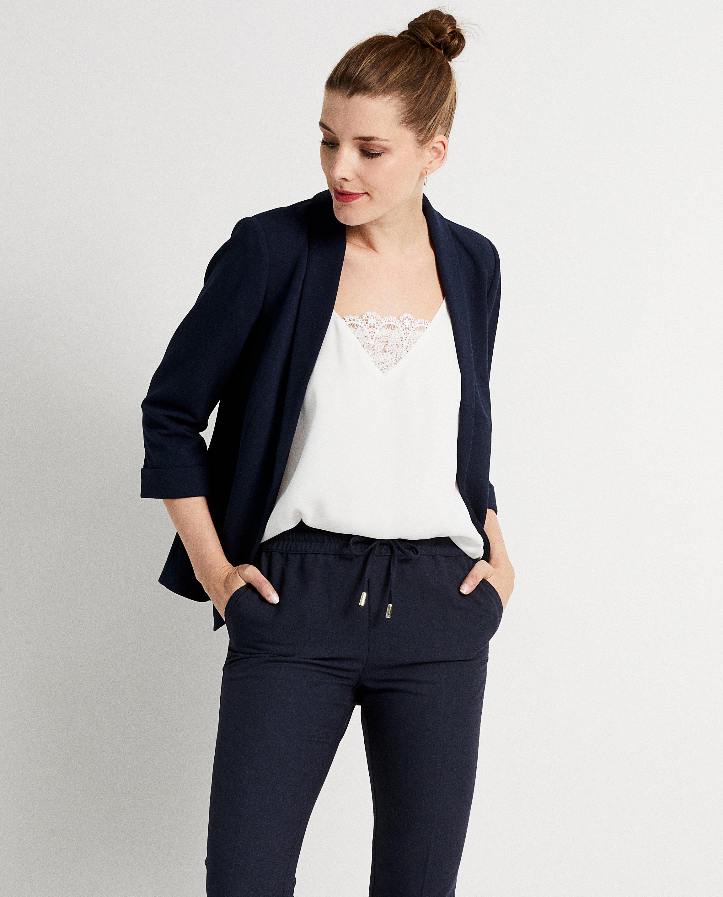 Blazers - Marineblauwe soepele blazer